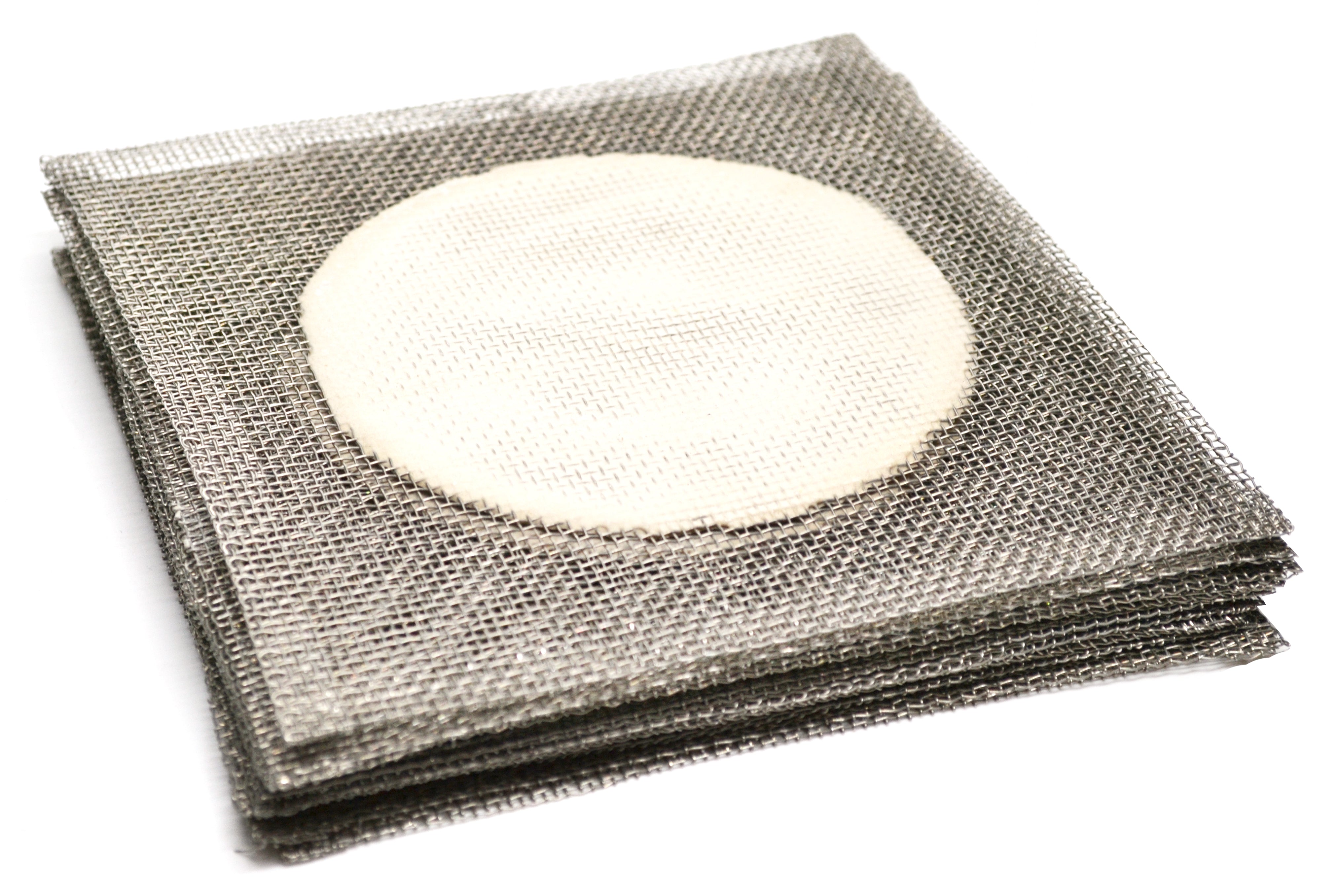 Stainless Steel Wire Gauze with Ceramic Center, 6", 10-Pack