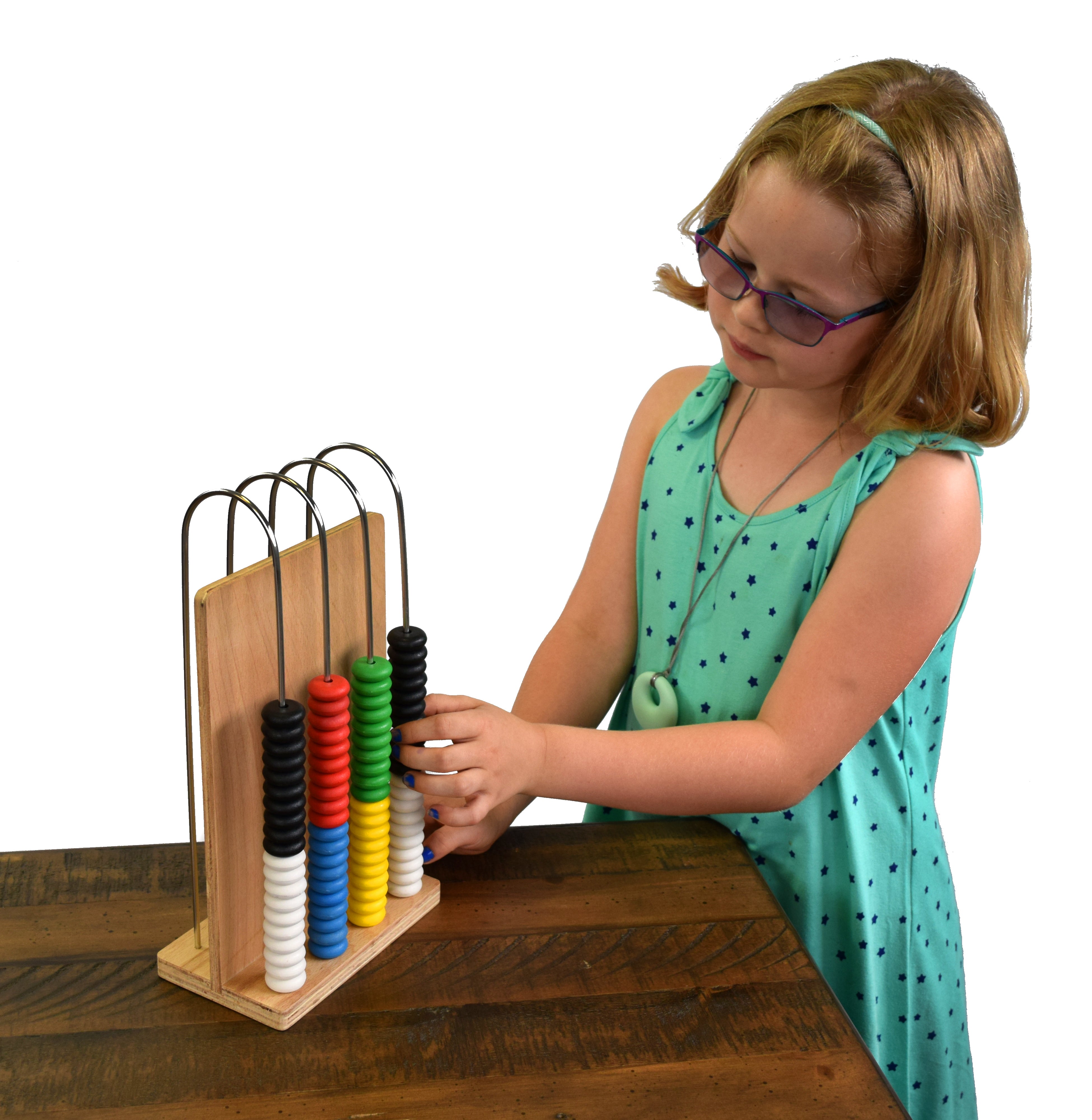 Wooden Frame Abacus, 4 U-Shaped Steel Wires