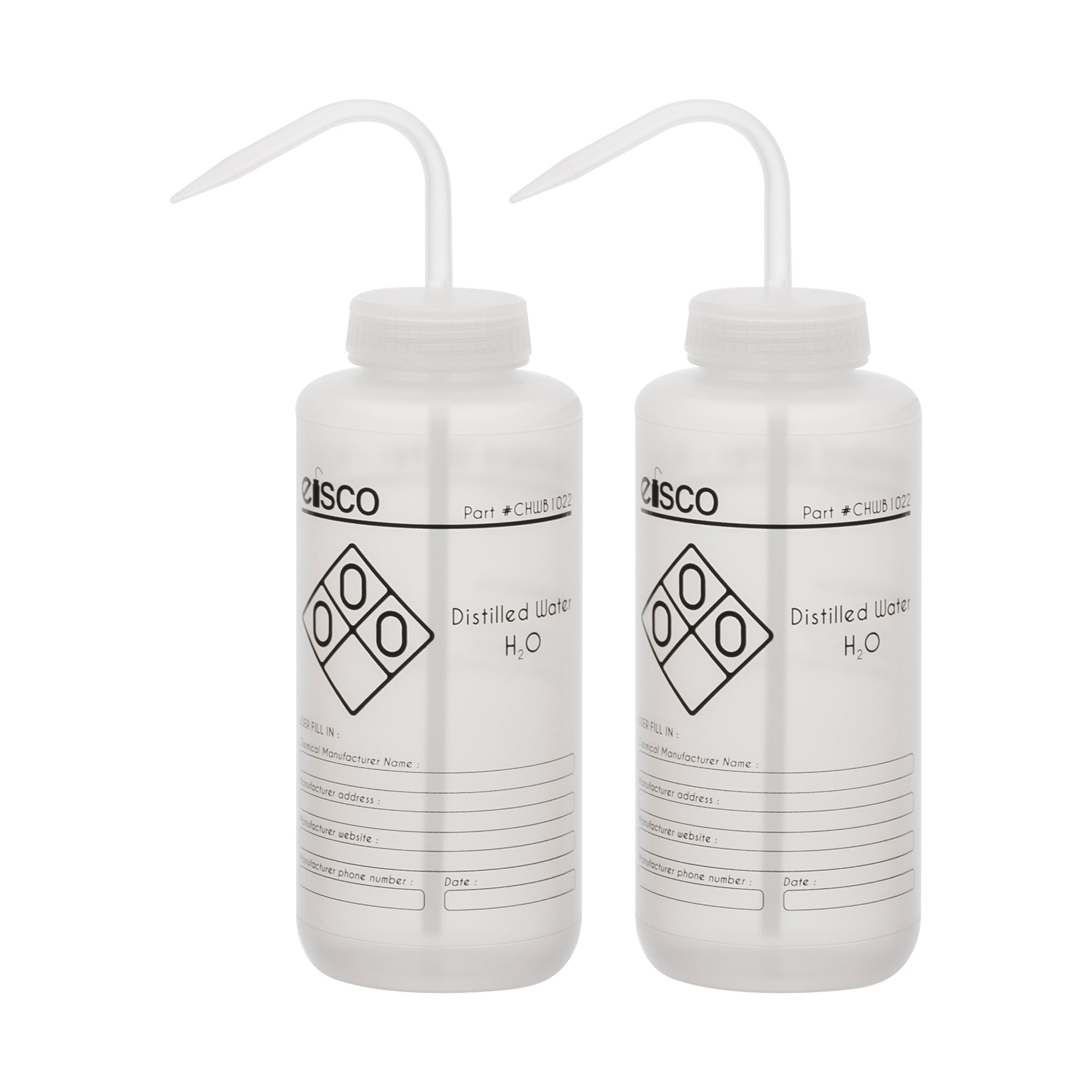 Distilled Water Wash Bottle, LDPE, 1-Color Label, 1000mL