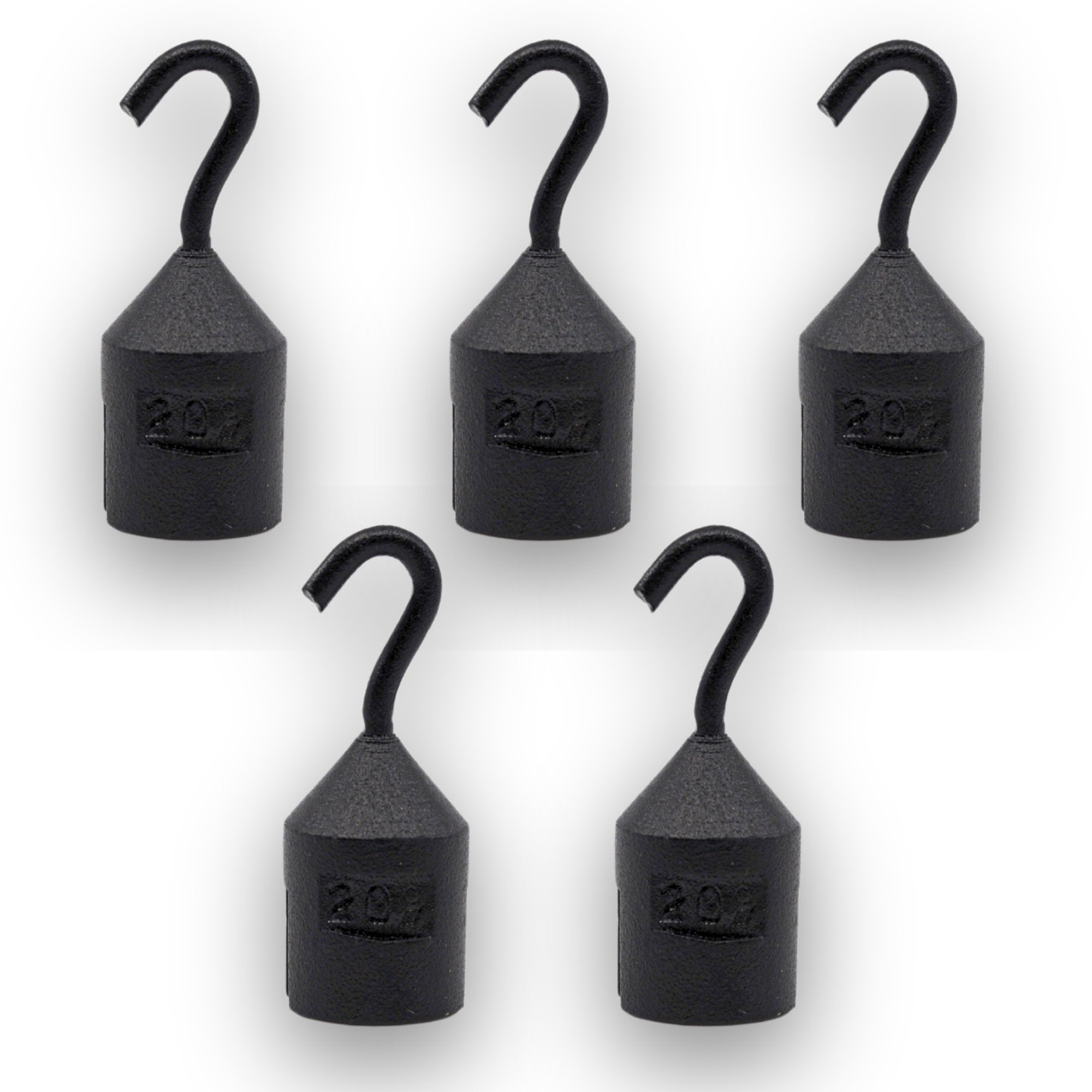 Iron Cylindrical Hooked Weight, 5-Pack