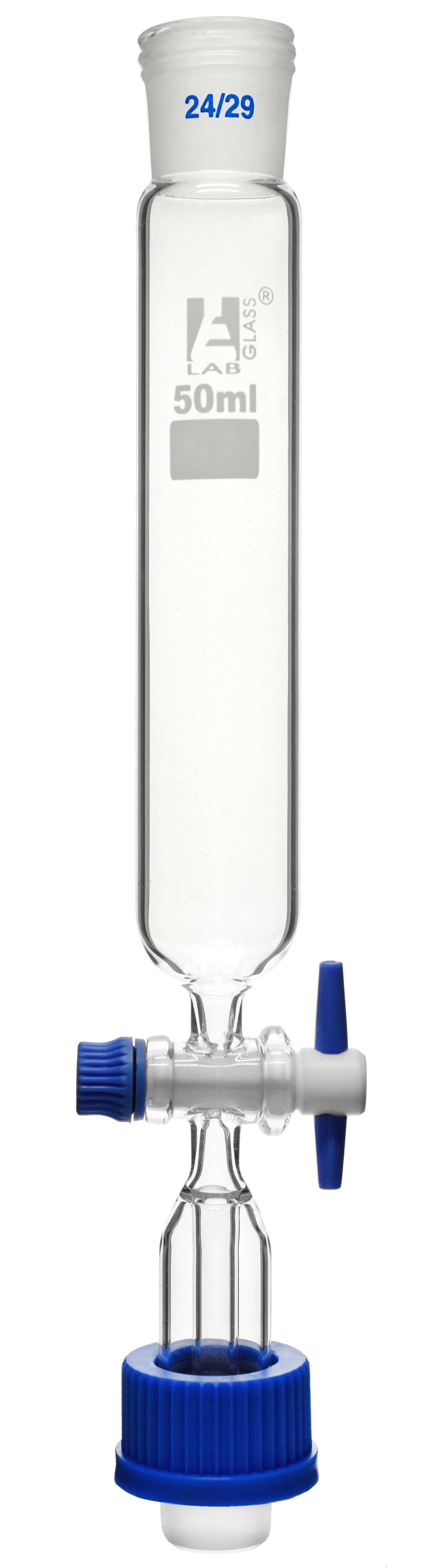 Borosilicate Glass Dropping Funnel with PTFE Stopcock, Threaded Joint