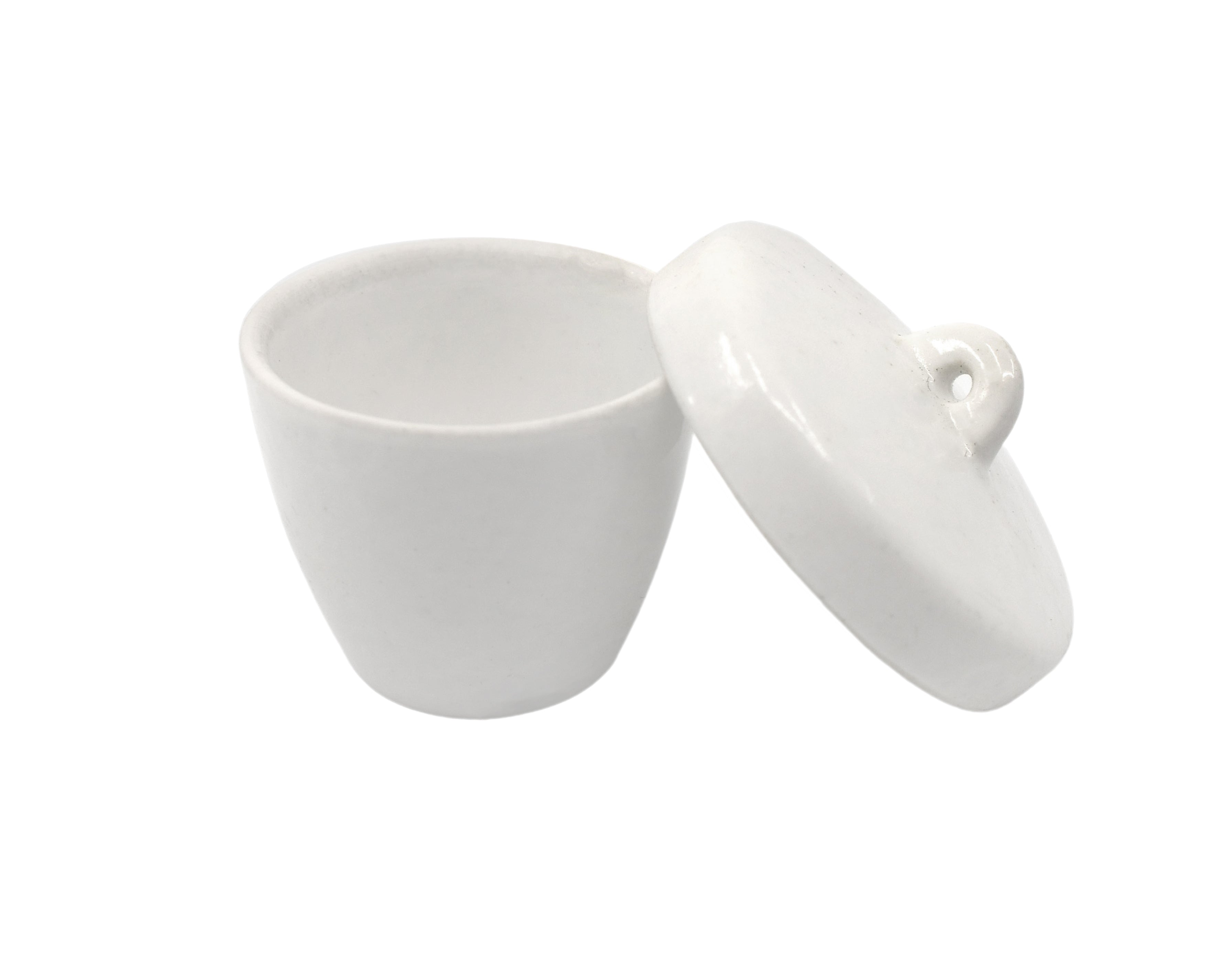 Tall Form Porcelain Crucible with Lid