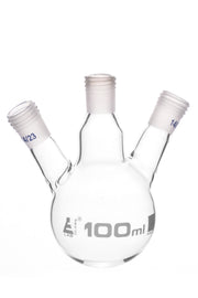 Three-Neck Borosilicate Glass Distillation Flask with Threaded Joints