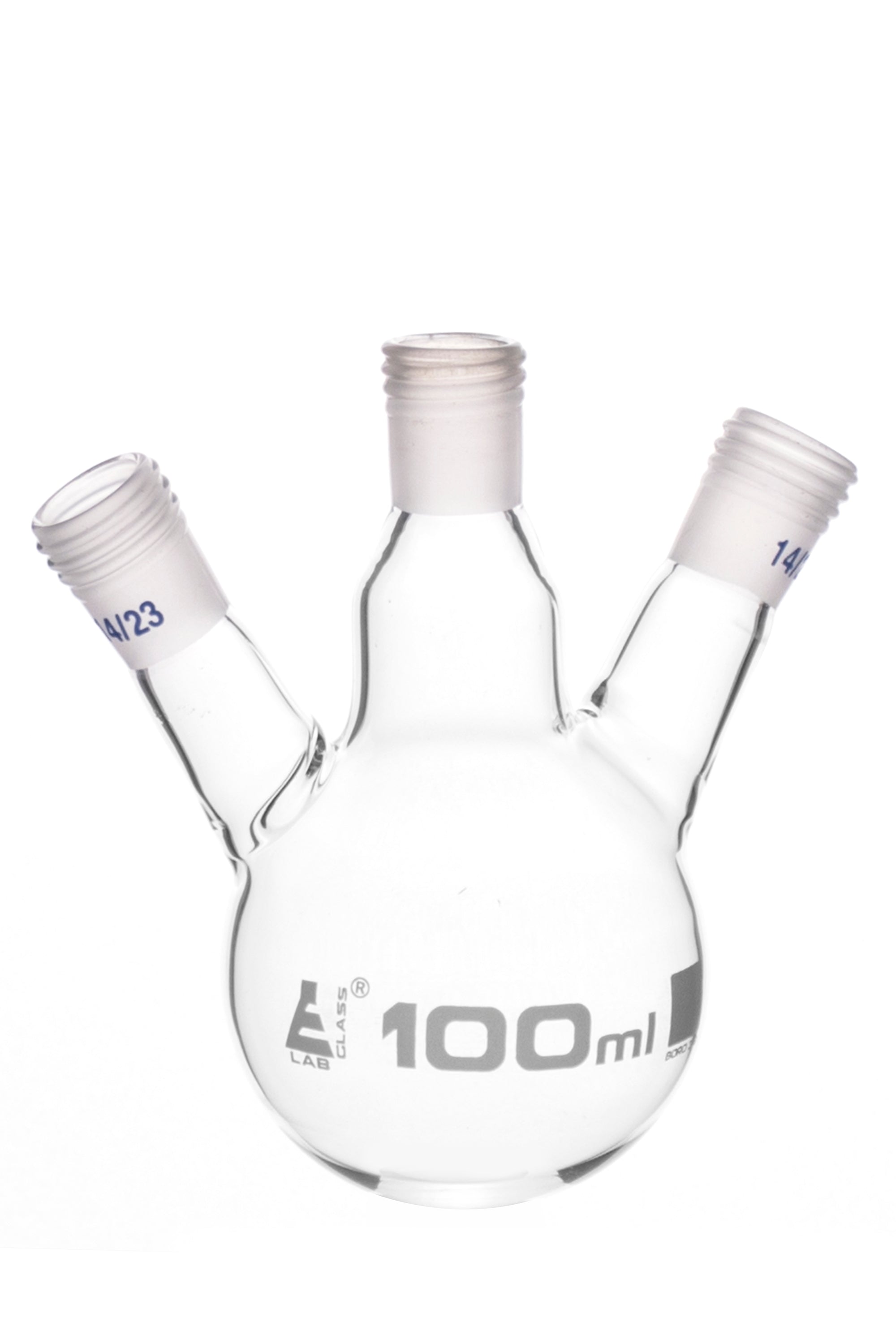 Three-Neck Borosilicate Glass Distillation Flask with Threaded Joints