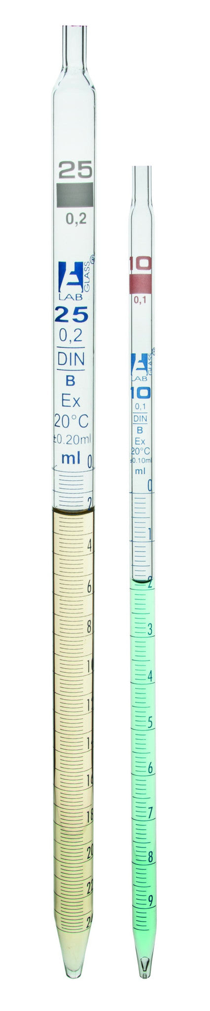 Class B Borosilicate Glass Serological Pipette with Blue Graduations