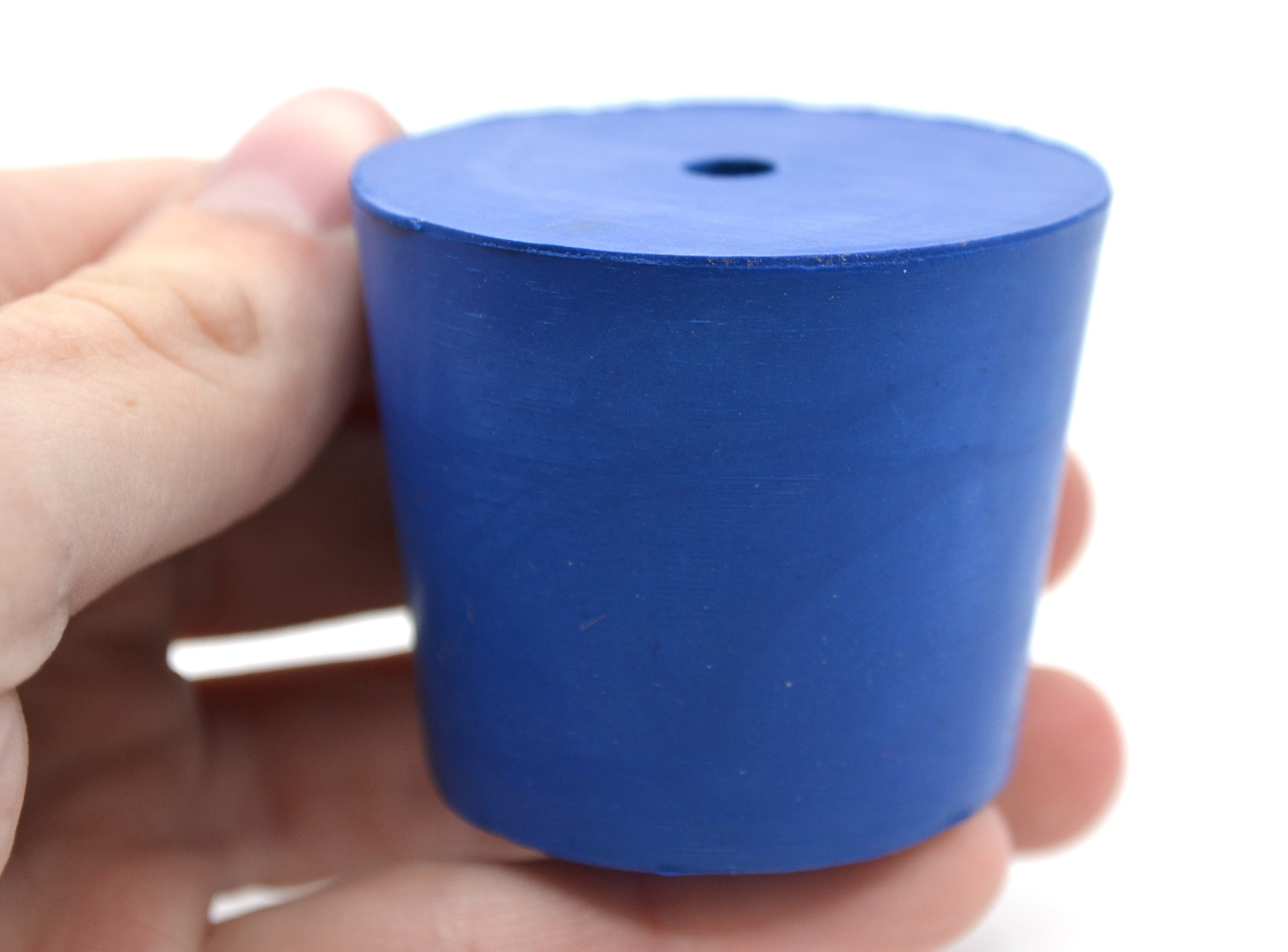 Neoprene Stopper, 1 Hole - Blue, Size: 40mm Bottom, 49mm Top, 40mm Length - Pack of 10