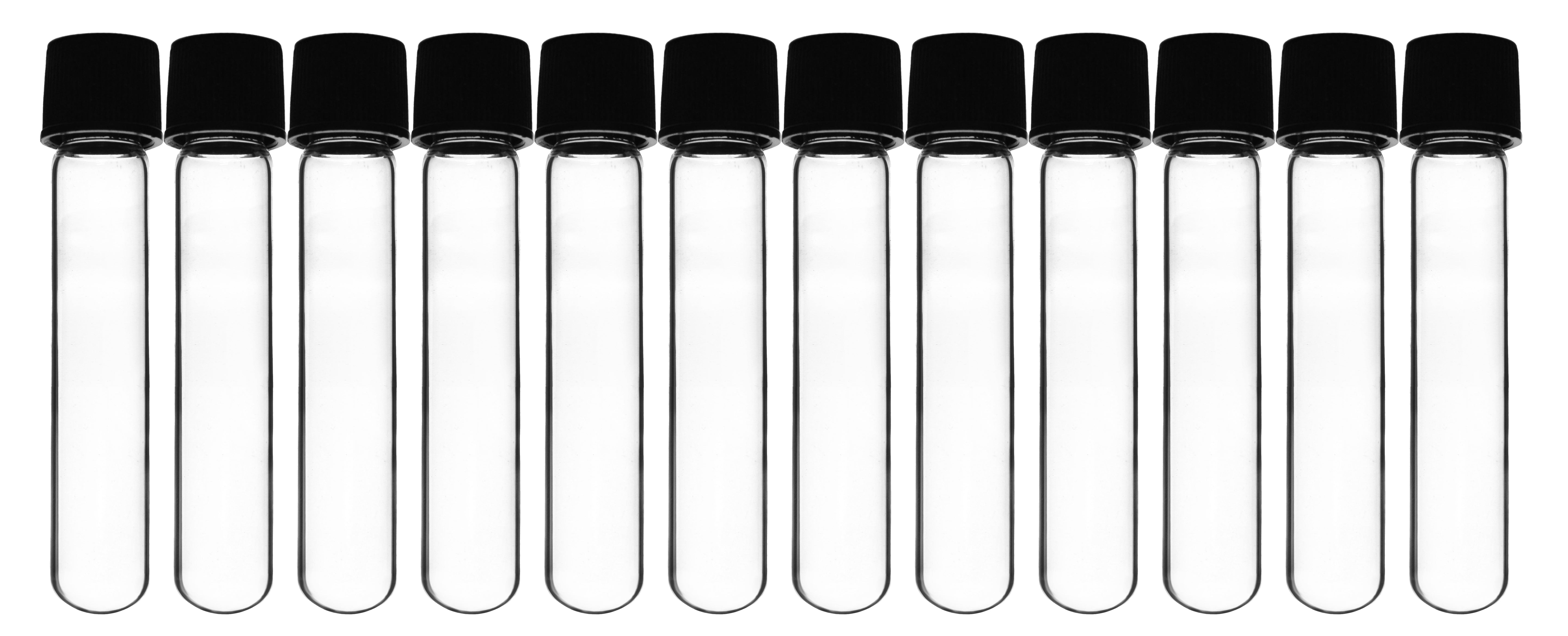 Round Bottom Borosilicate Glass Test Tube with Bakelite Screw Cap, 5mL, 2.9"