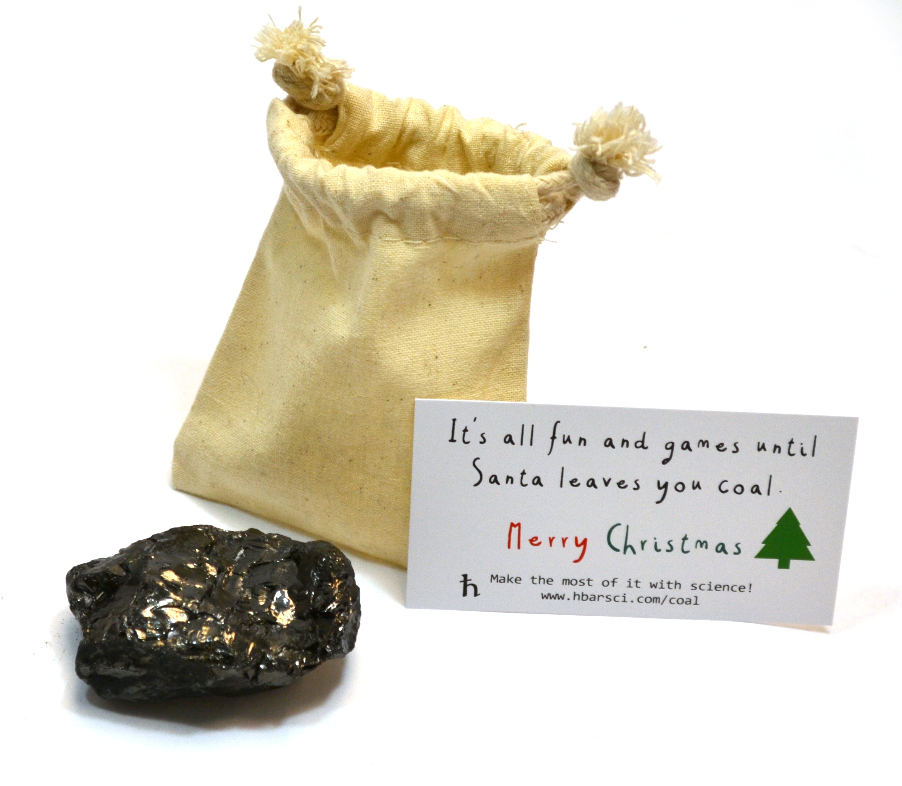 Real Coal Specimen with Cotton Bag, Large Lump