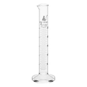 Class A Graduated Cylinder with Round Base and Spout, 25mL, White Graduations, ISO 4788, Borosilicate Glass