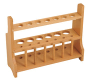 13-Tube Wooden Test Tube Rack with Draining Pins, 10.25" Wide