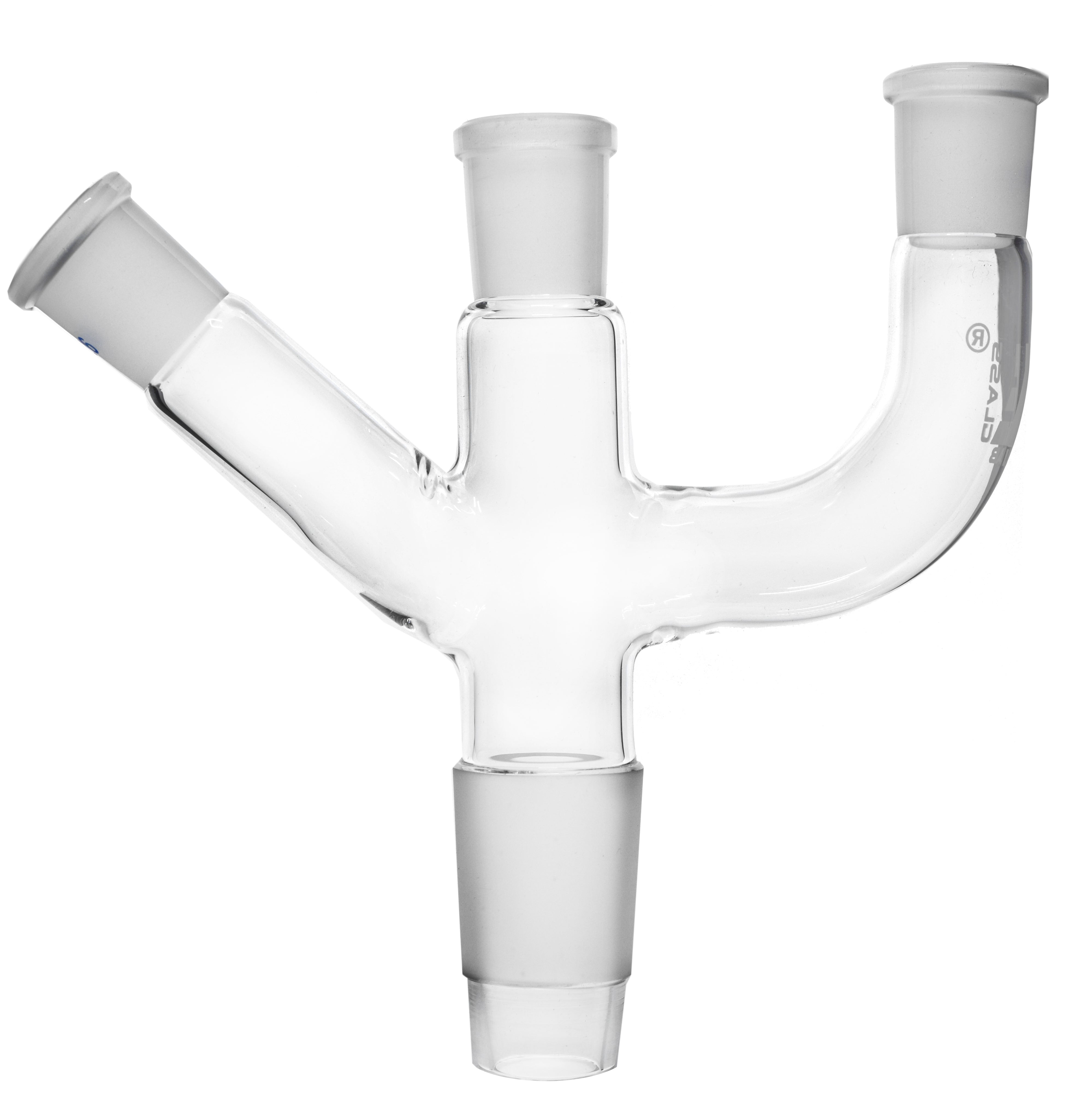 Three Necks Multiple Adapter, 19/26 Socket and 29/32 Cone, Borosilicate Glass