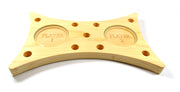 Dual Glass Top Spinning Platform with Wooden Holder for 9 Tops