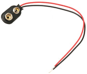 9V I-Type Battery Snap Connector with Insulated Leads, 6"