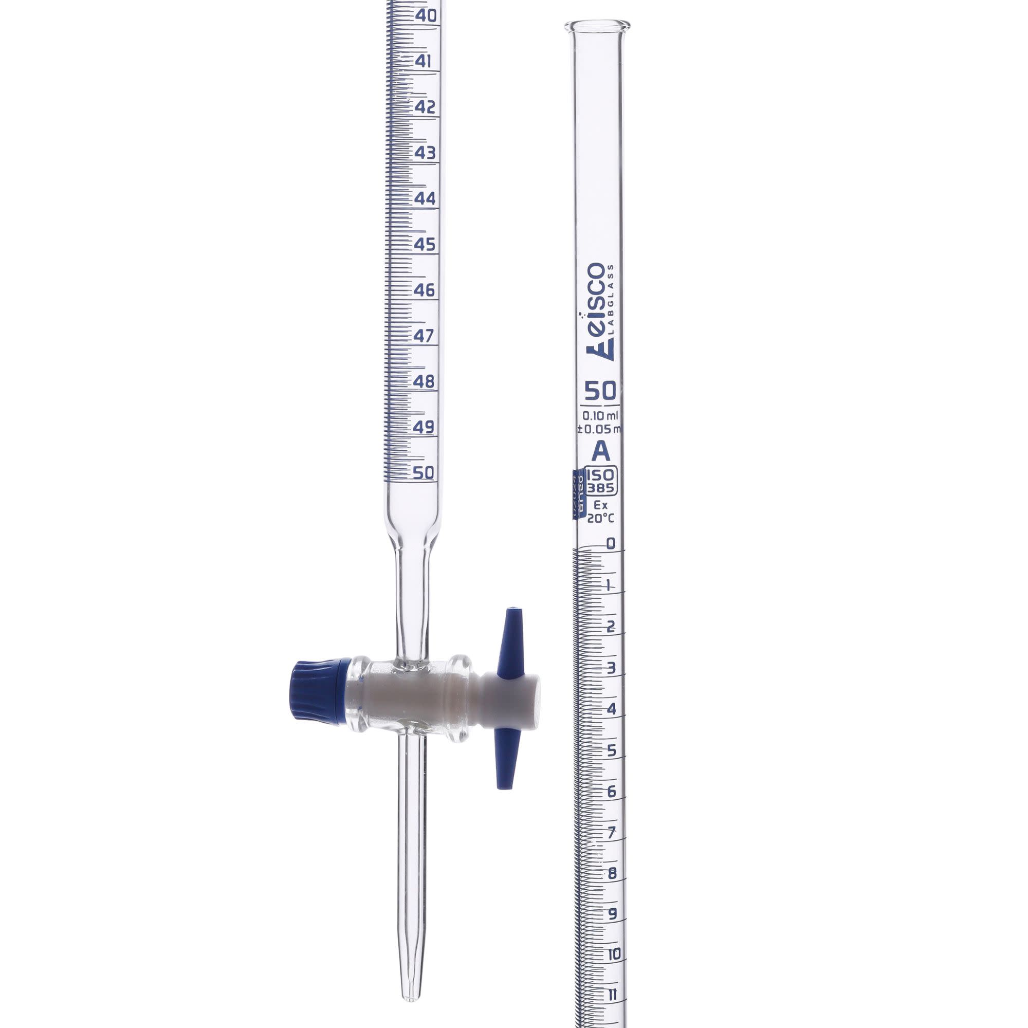 Class A Borosilicate Glass Burette with PTFE Stopcock