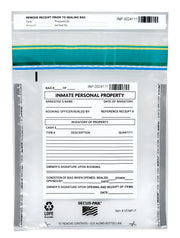 Premium Tamper-Evident Inmate Personal Property Bags, 9 x 12", 100-Pack