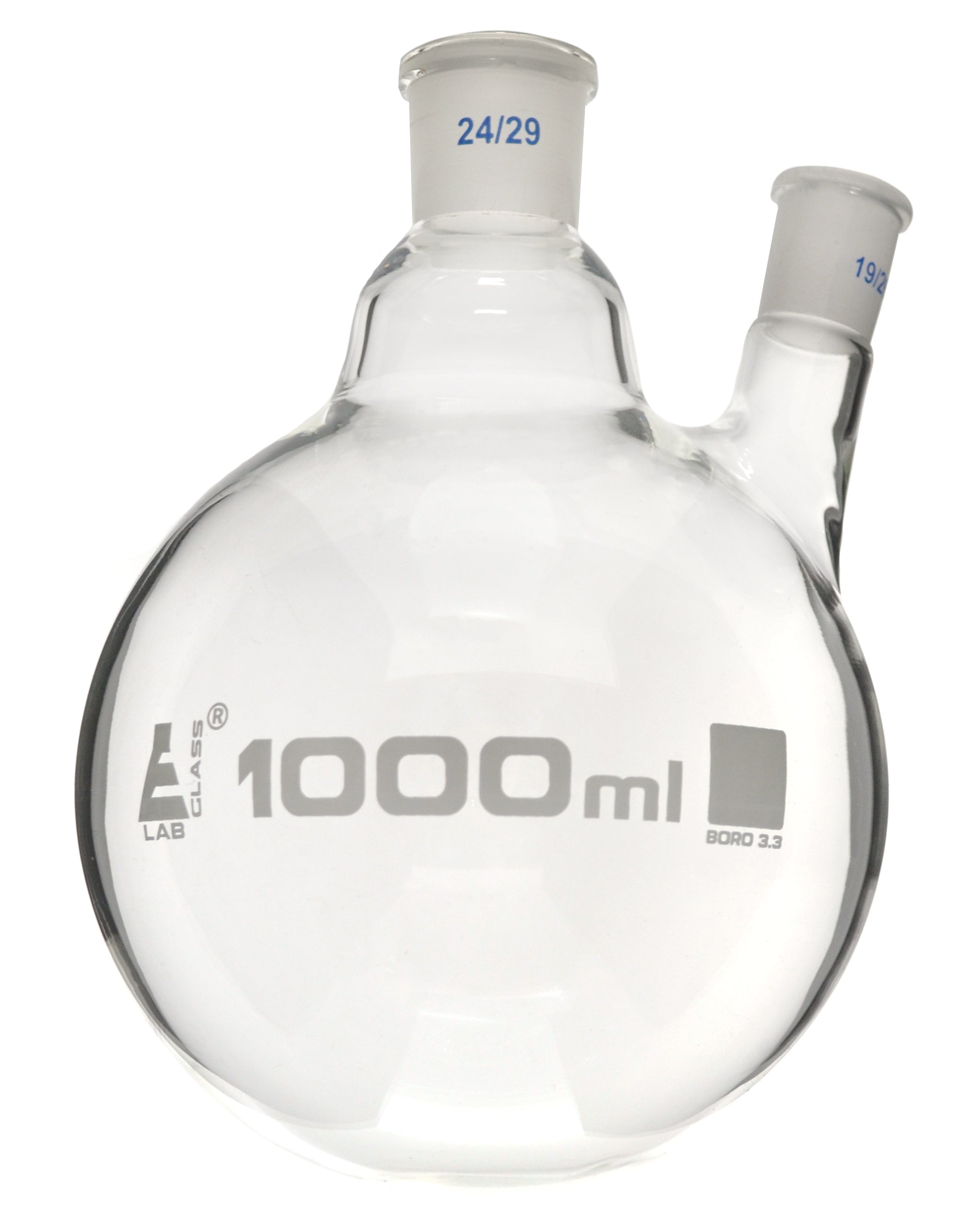 Round Bottom Oblique Neck Borosilicate Glass Distillation Flask