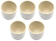 5-Pack Gooch Porcelain Crucibles with Glazed Surface, 30mL