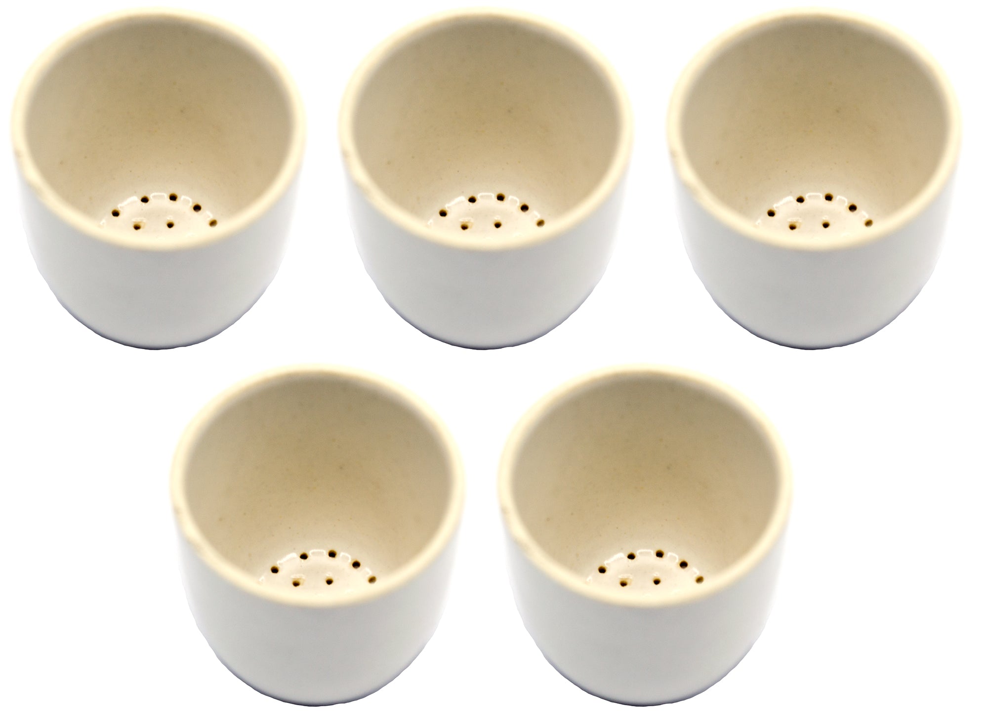 5-Pack Gooch Porcelain Crucibles with Glazed Surface, 30mL