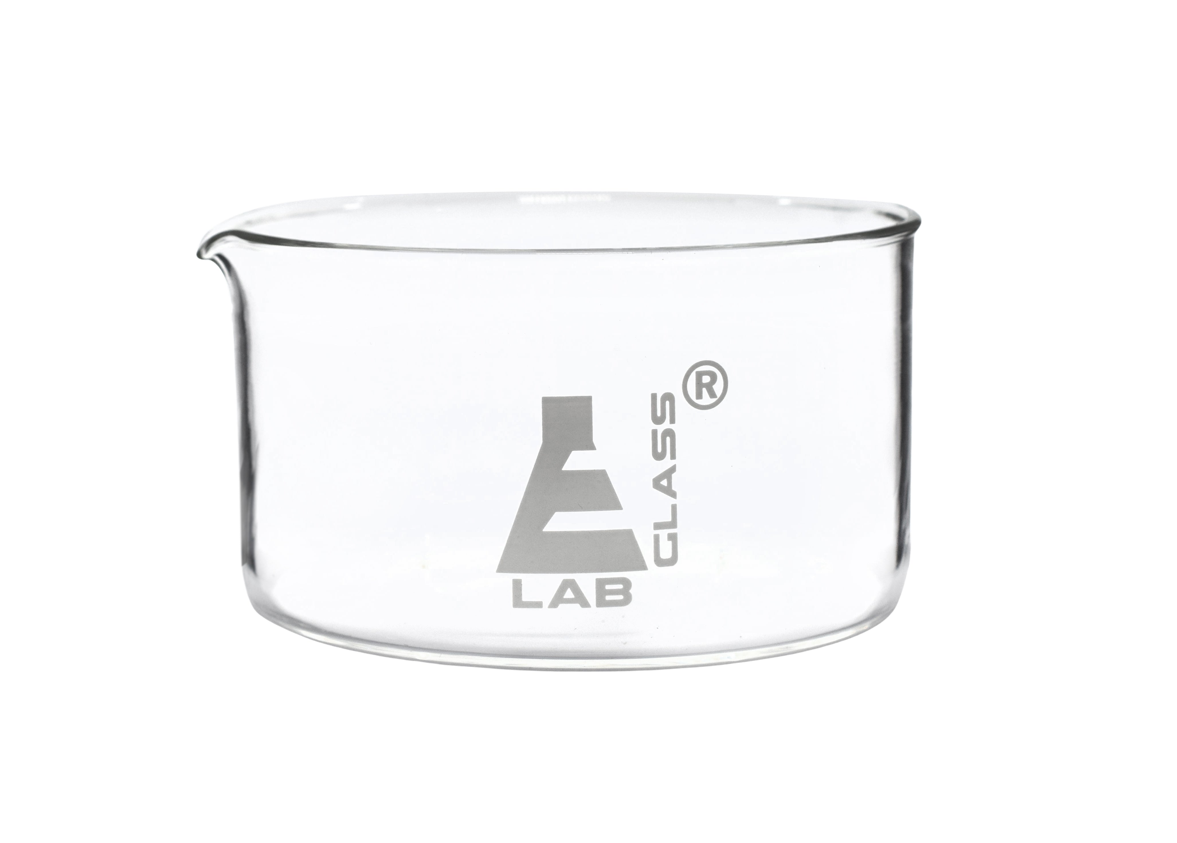 Flat Bottom Borosilicate Glass Crystallizing Dish with Spout