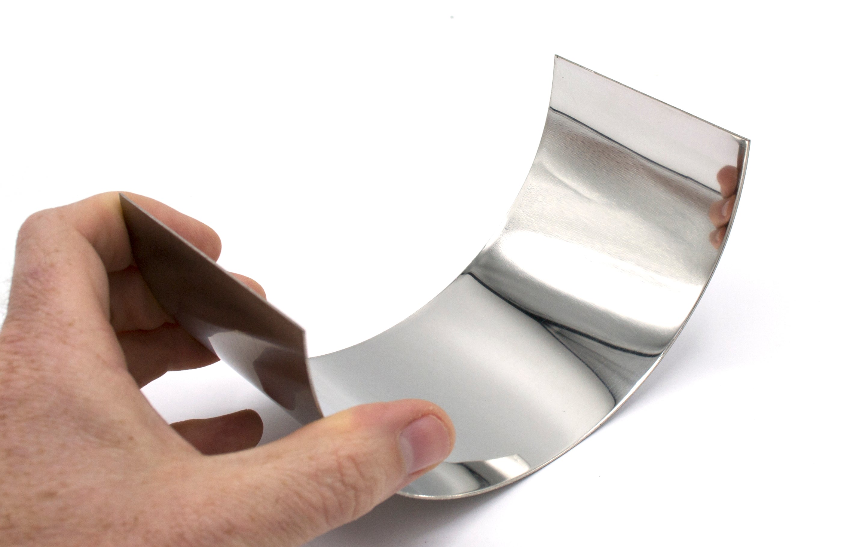Concave Half-Cylinder Stainless Steel Mirror for Ray Box, 6.25 x 2.875"