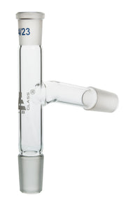 Plain Still Head with B14 Thermometer Socket, 24/29 Flask and 19/26 Condenser Cones, Borosilicate Glass