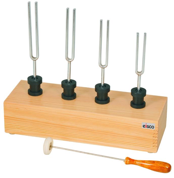 Resonance Box with C-E-G-C Tuning Forks and Hammer