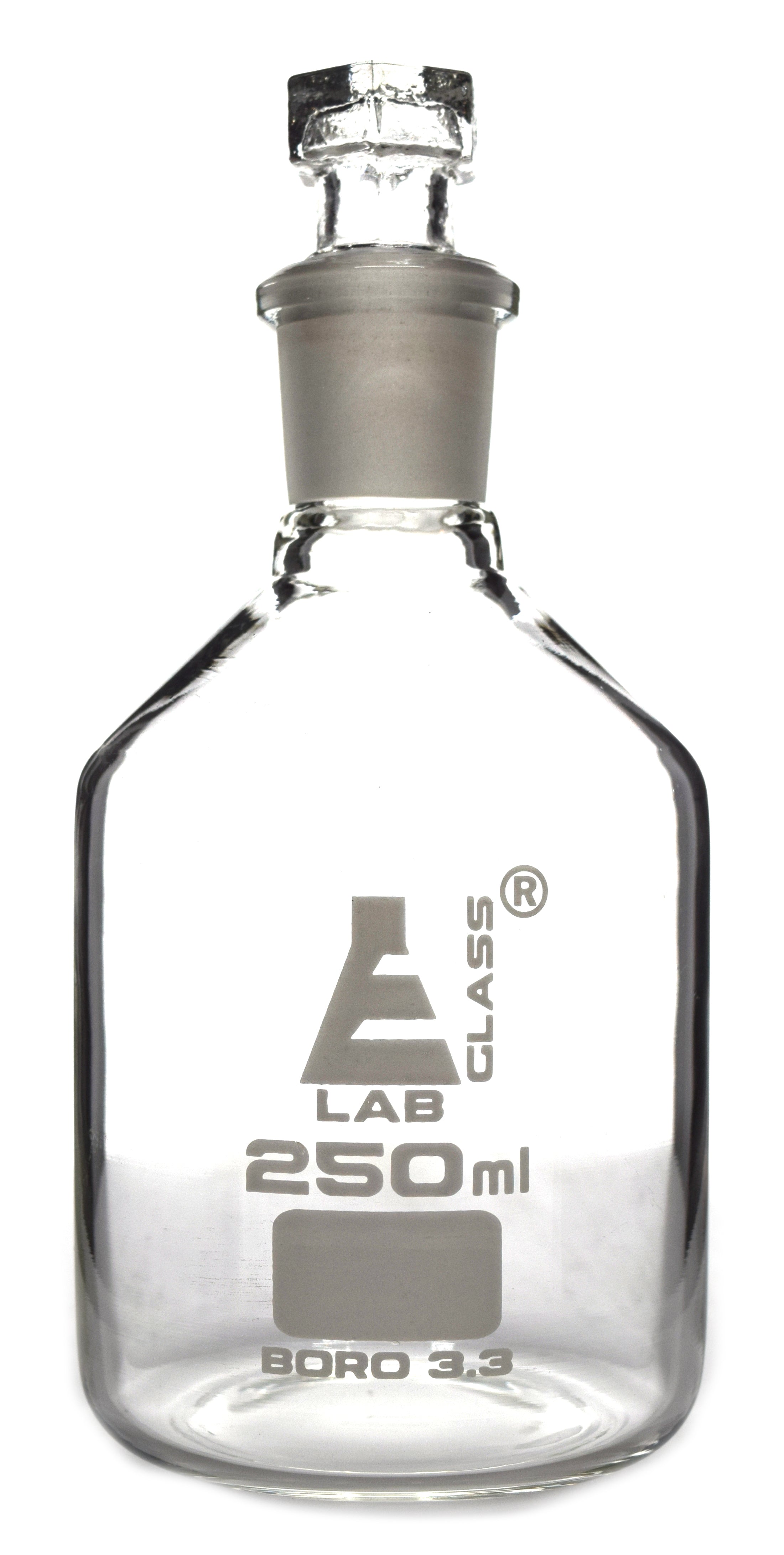Narrow Mouth Borosilicate Glass Reagent Bottle with Hexagonal Glass Stopper