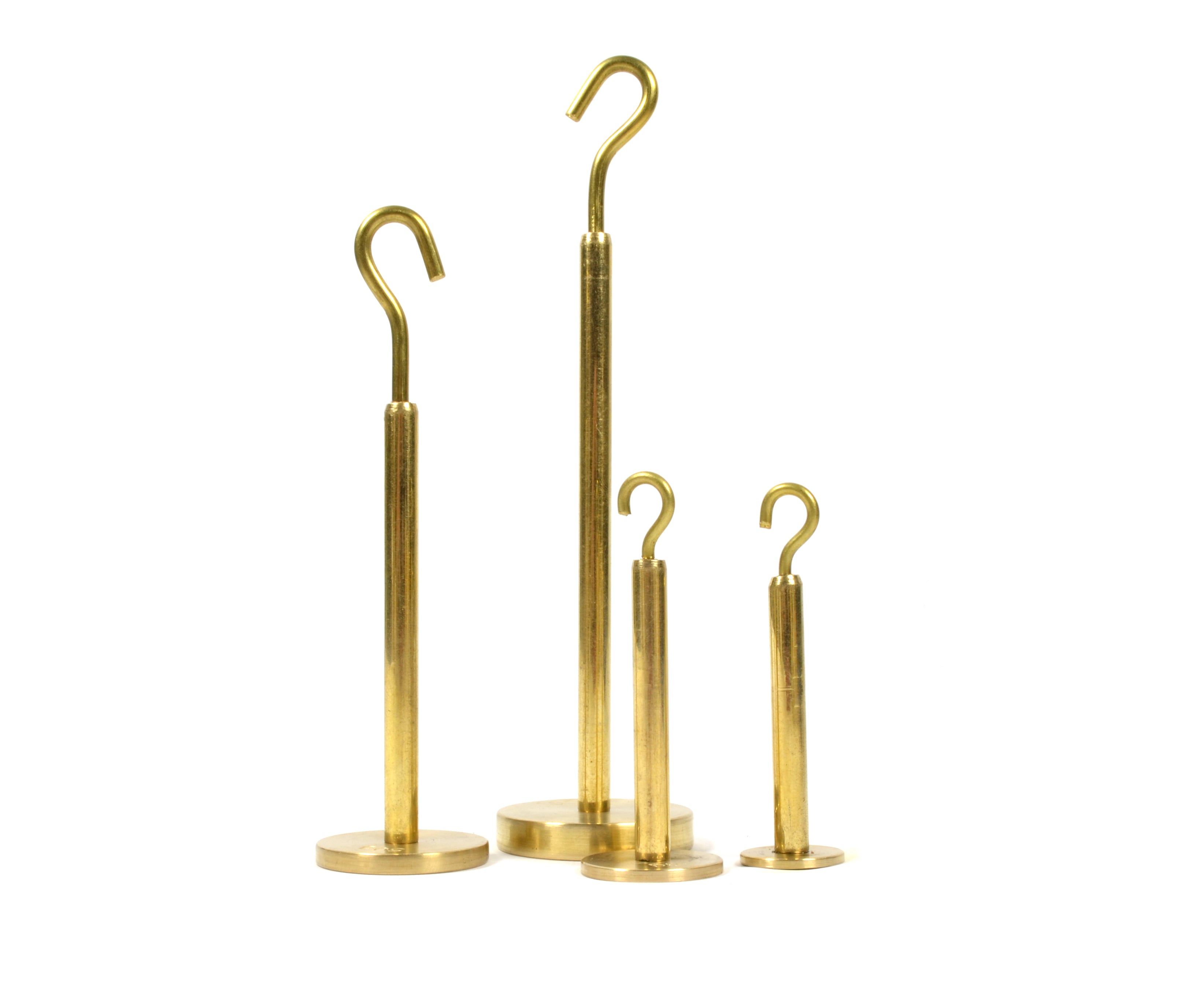 4-Piece Premium Brass Hanging Weights Set with Top Hook (10g/20g/50g/100g)