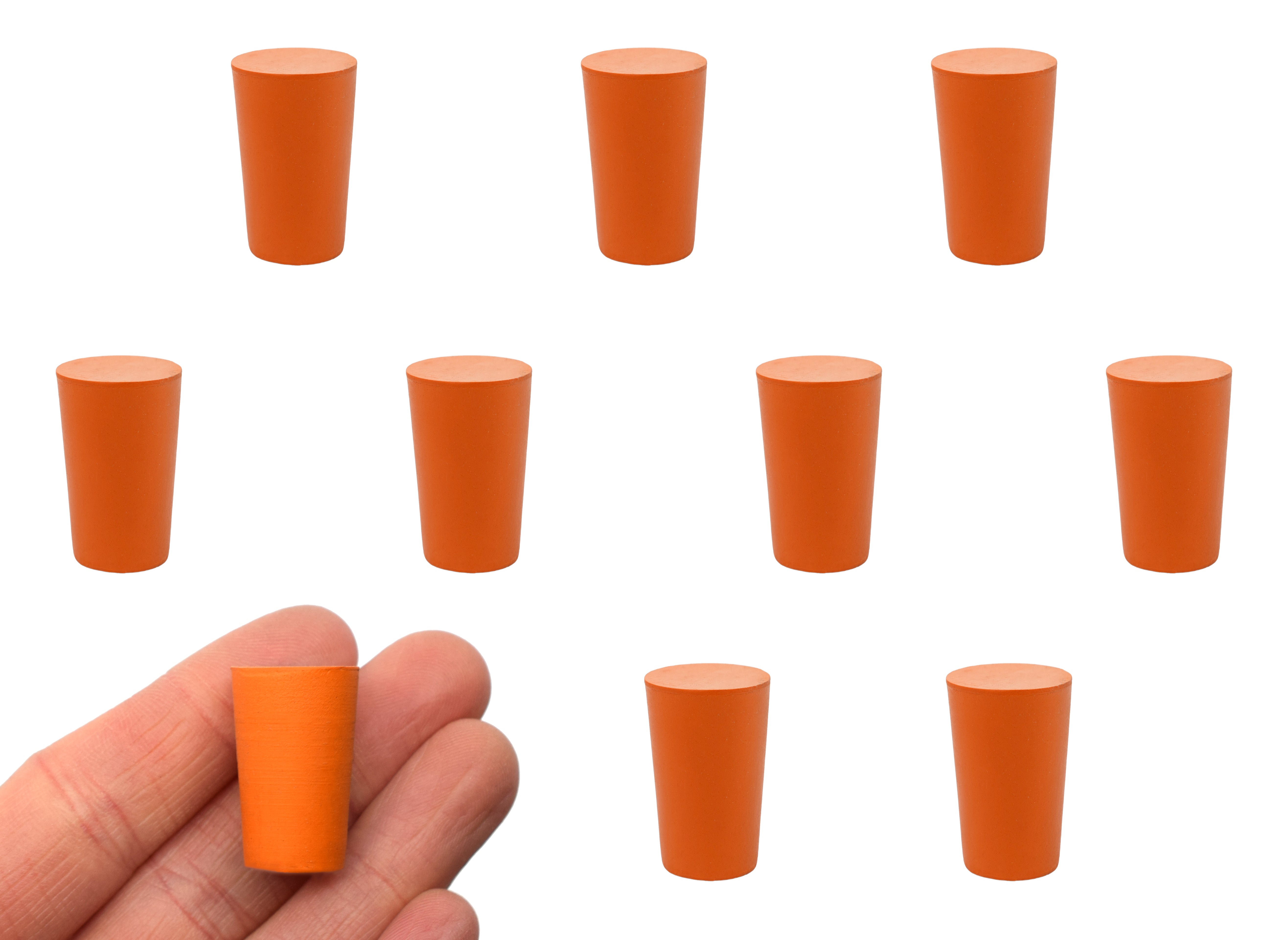Solid Rubber Stopper, 10-Pack