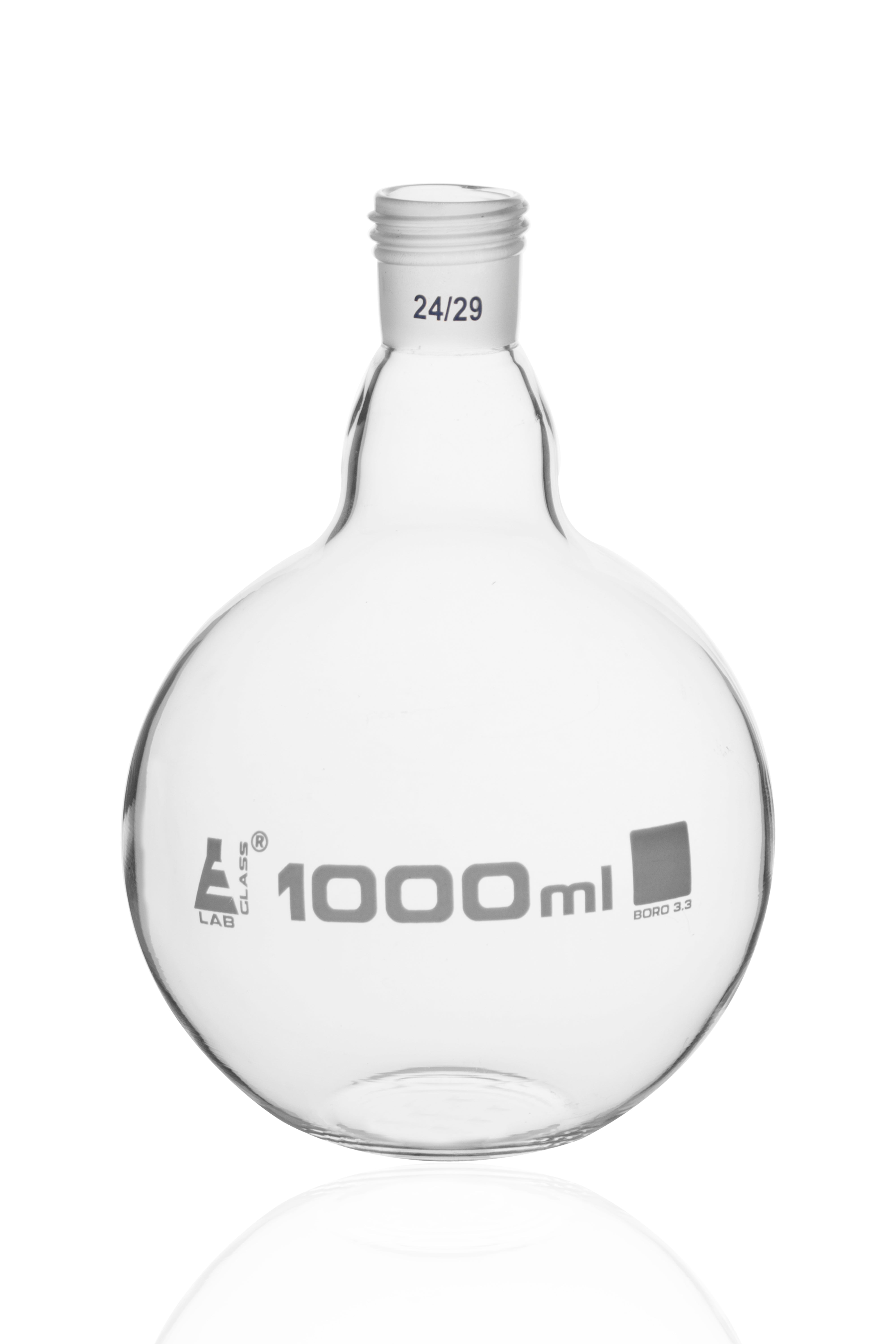 Flat Bottom Borosilicate Glass Boiling Flask with Threaded Joint