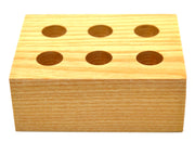 Wooden Entomology Pin Storage Block, 6-Hole