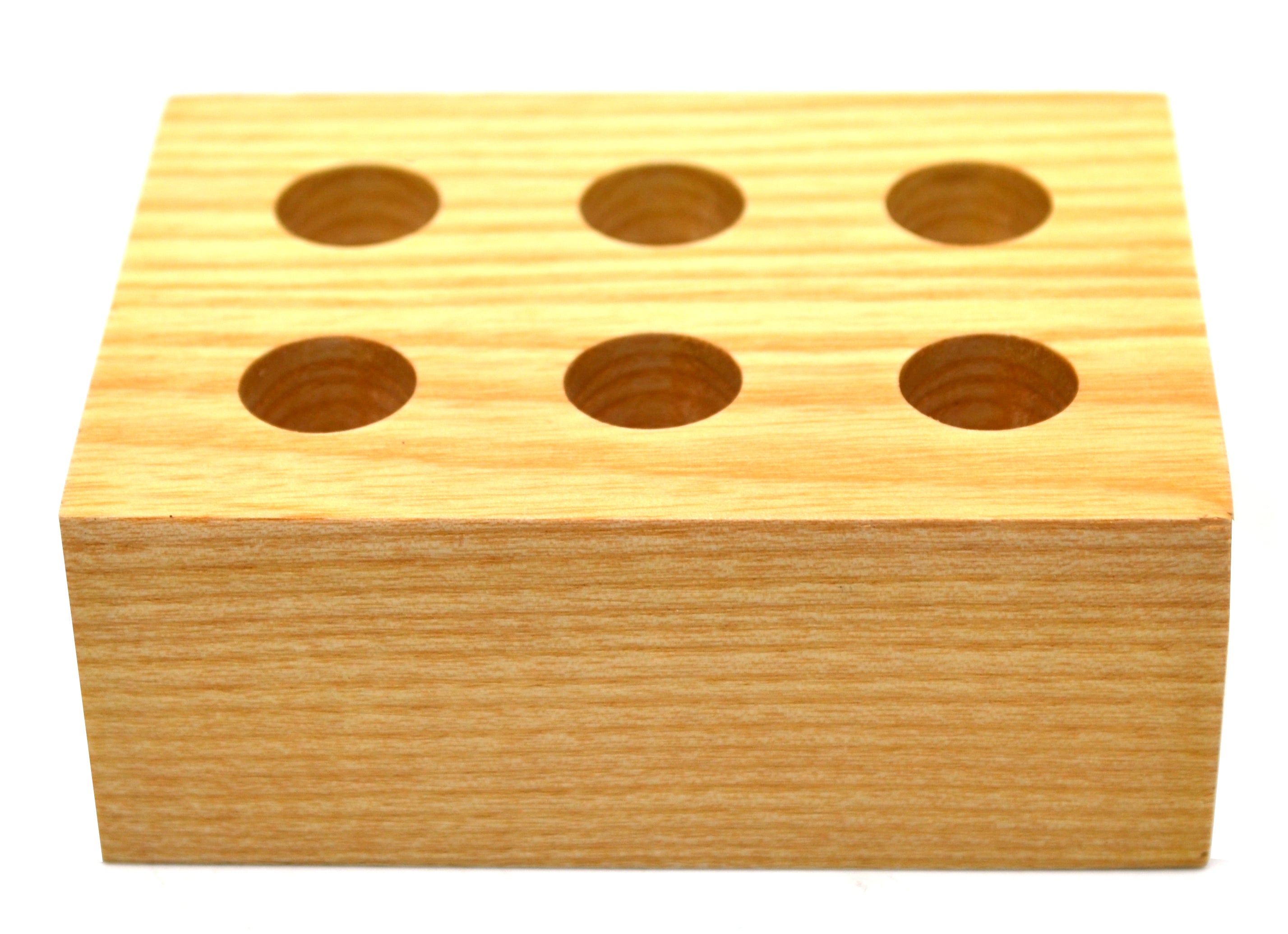 Wooden Entomology Pin Storage Block, 6-Hole