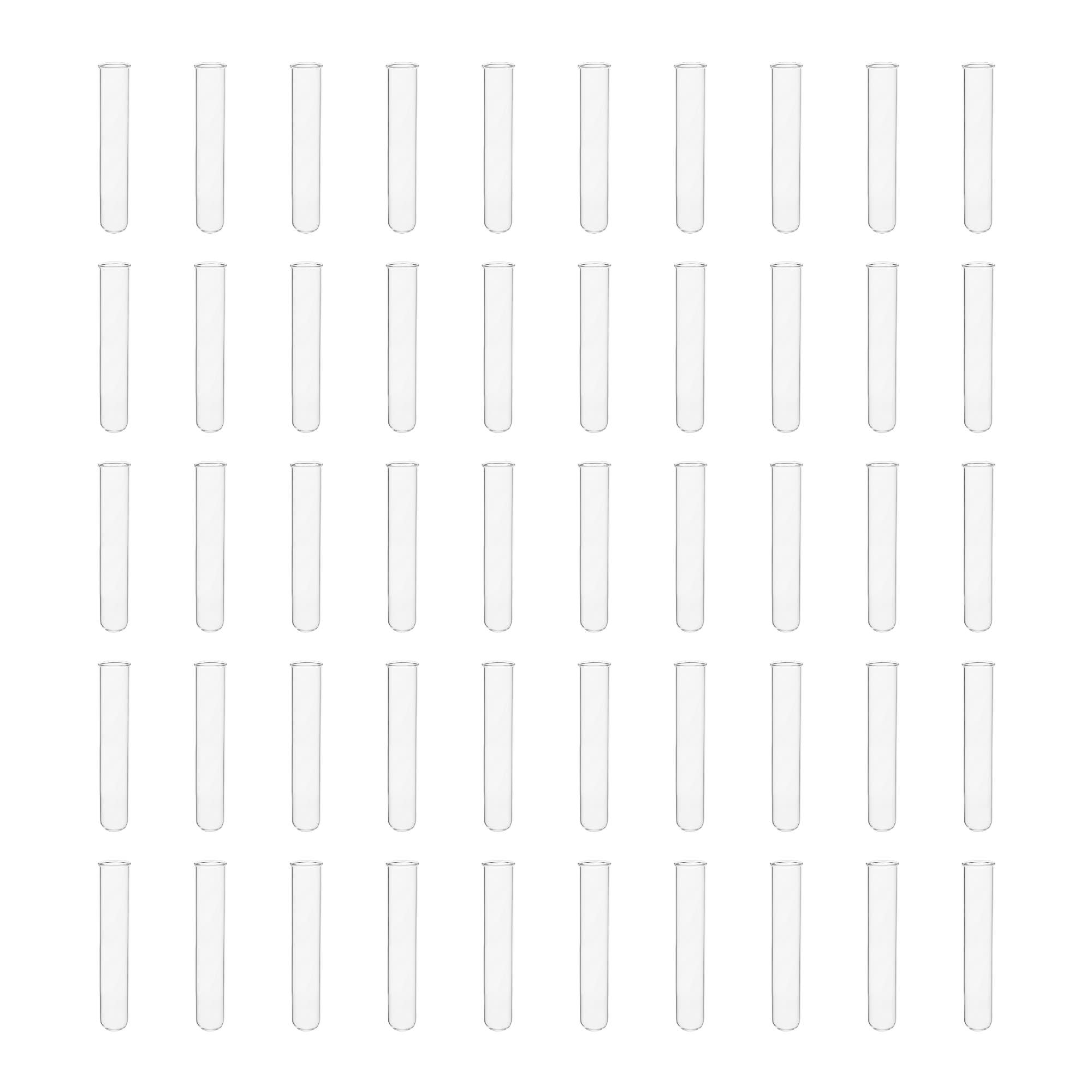 50-Pack Heavy-Wall Test Tubes with Beaded Rim, 50mL, Borosilicate Glass