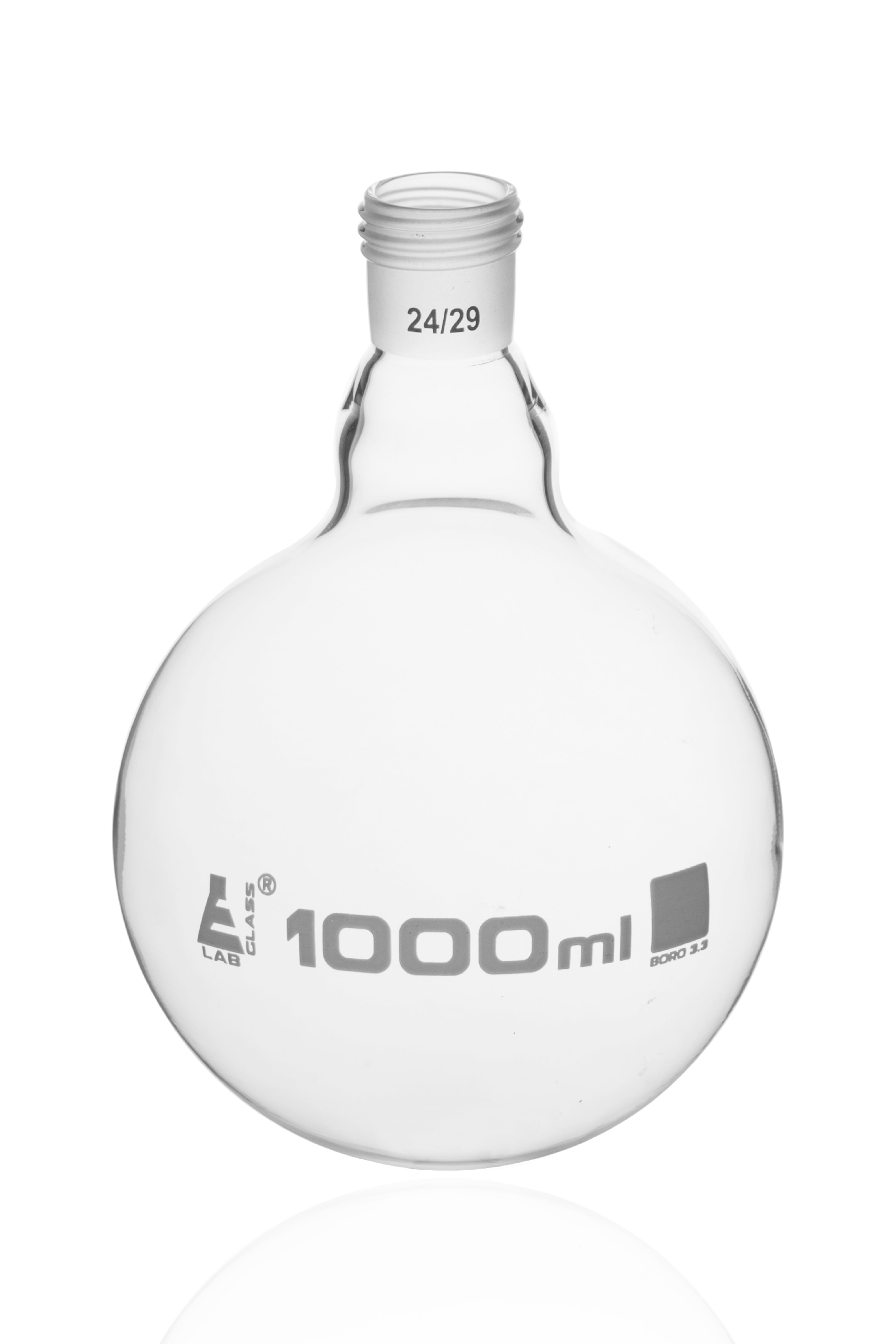 Round Bottom Borosilicate Glass Boiling Flask with Threaded Joint