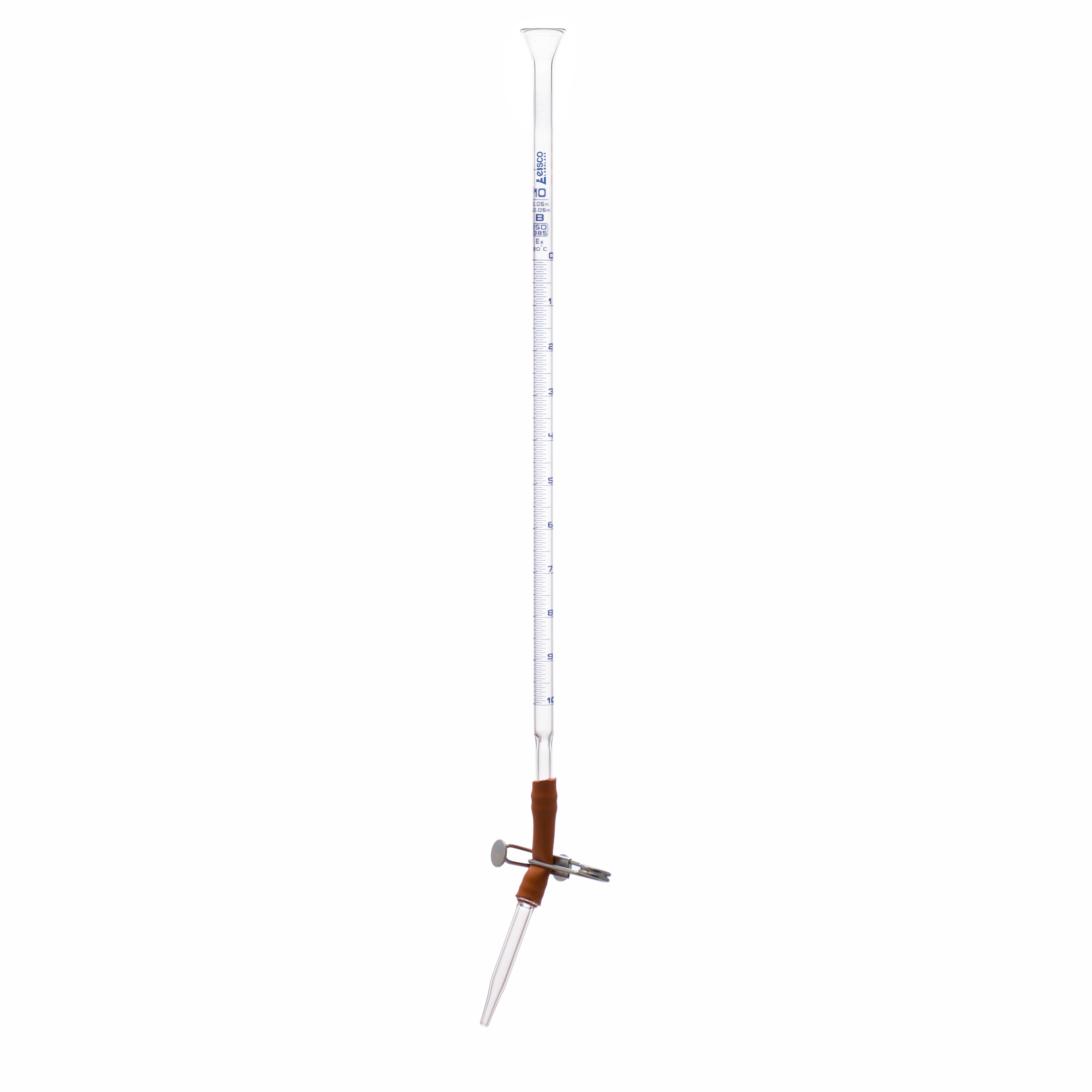 Class B Borosilicate Glass Burette with Pinch Clip