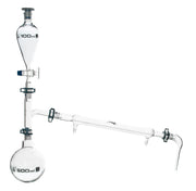 Distilling Apparatus with 500mL Flask, 300mm Condenser, Still Head and Separatory Funnel, 19/26 Joints, Borosilicate Glass