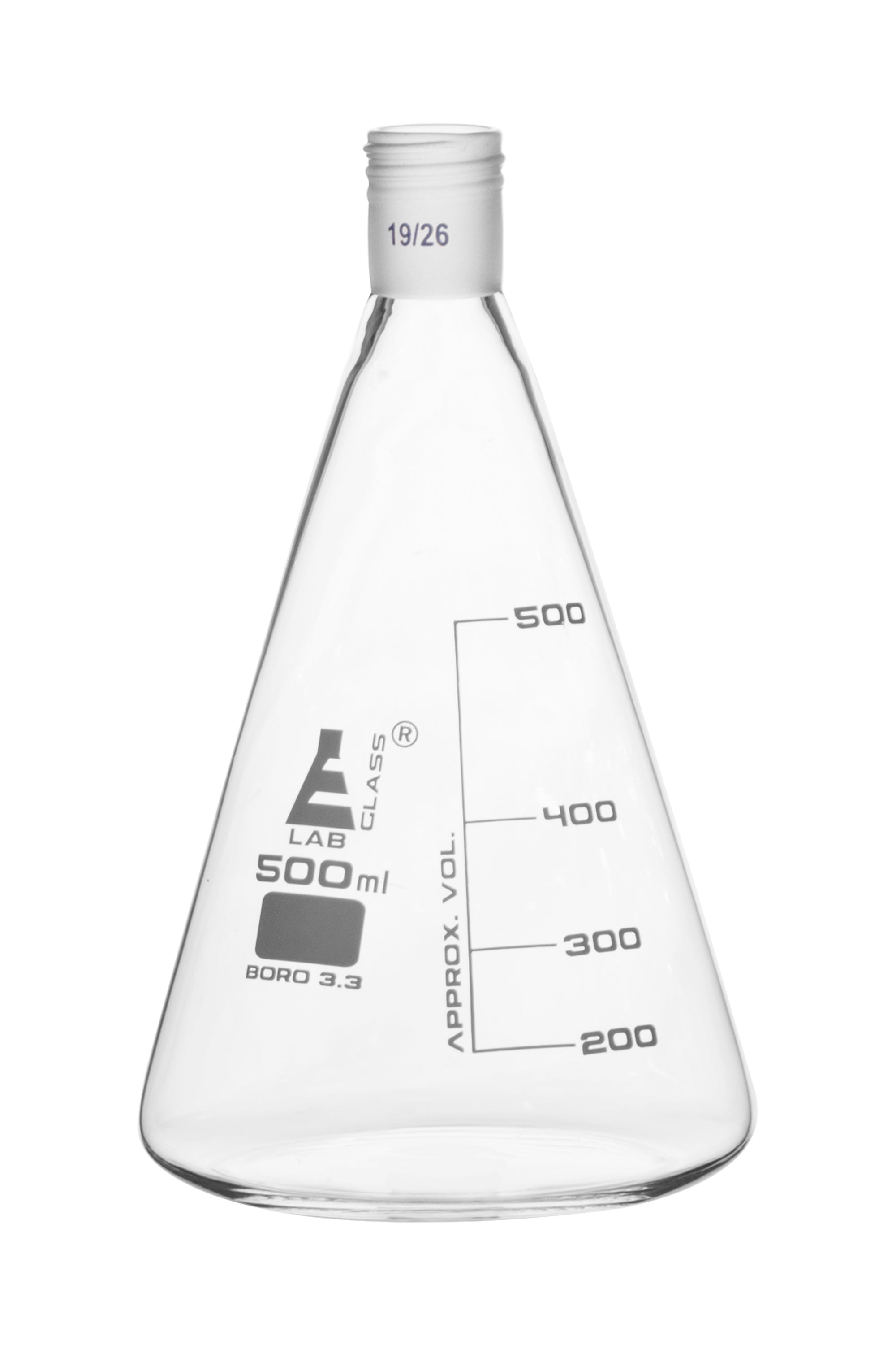 Borosilicate Glass Erlenmeyer Flask with Threaded Joint