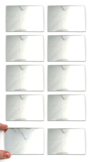 4 x 3" Rectangular Plane Glass Mirror, 10-Pack