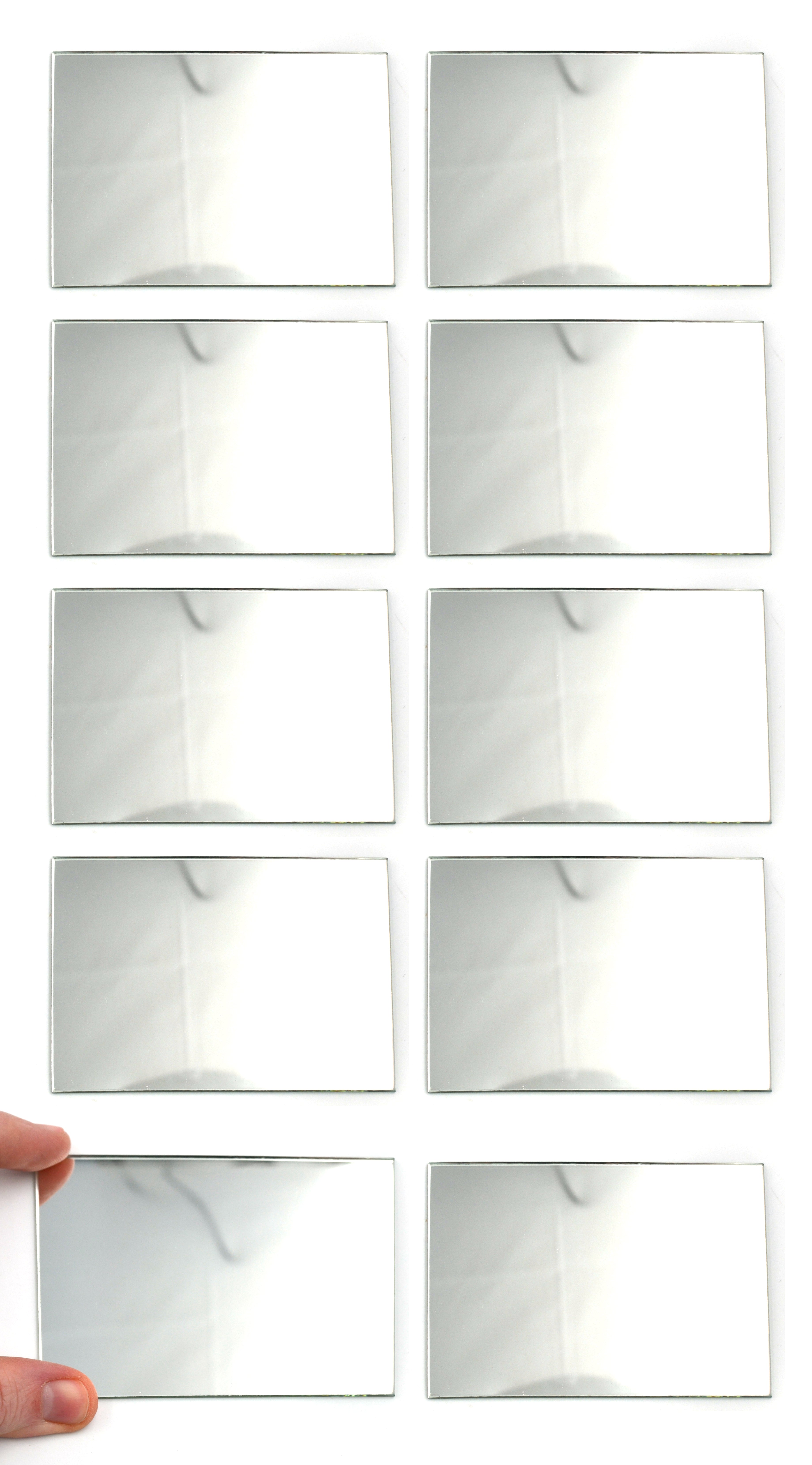 4 x 3" Rectangular Plane Glass Mirror, 10-Pack
