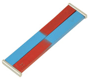 Chrome Steel Bar Magnet Pair, Red/Blue, 150 x 12 x 5mm