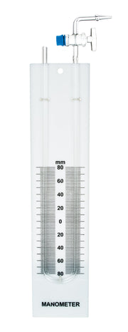 U-Tube Glass Manometer with Printed Scale, 80-0-80