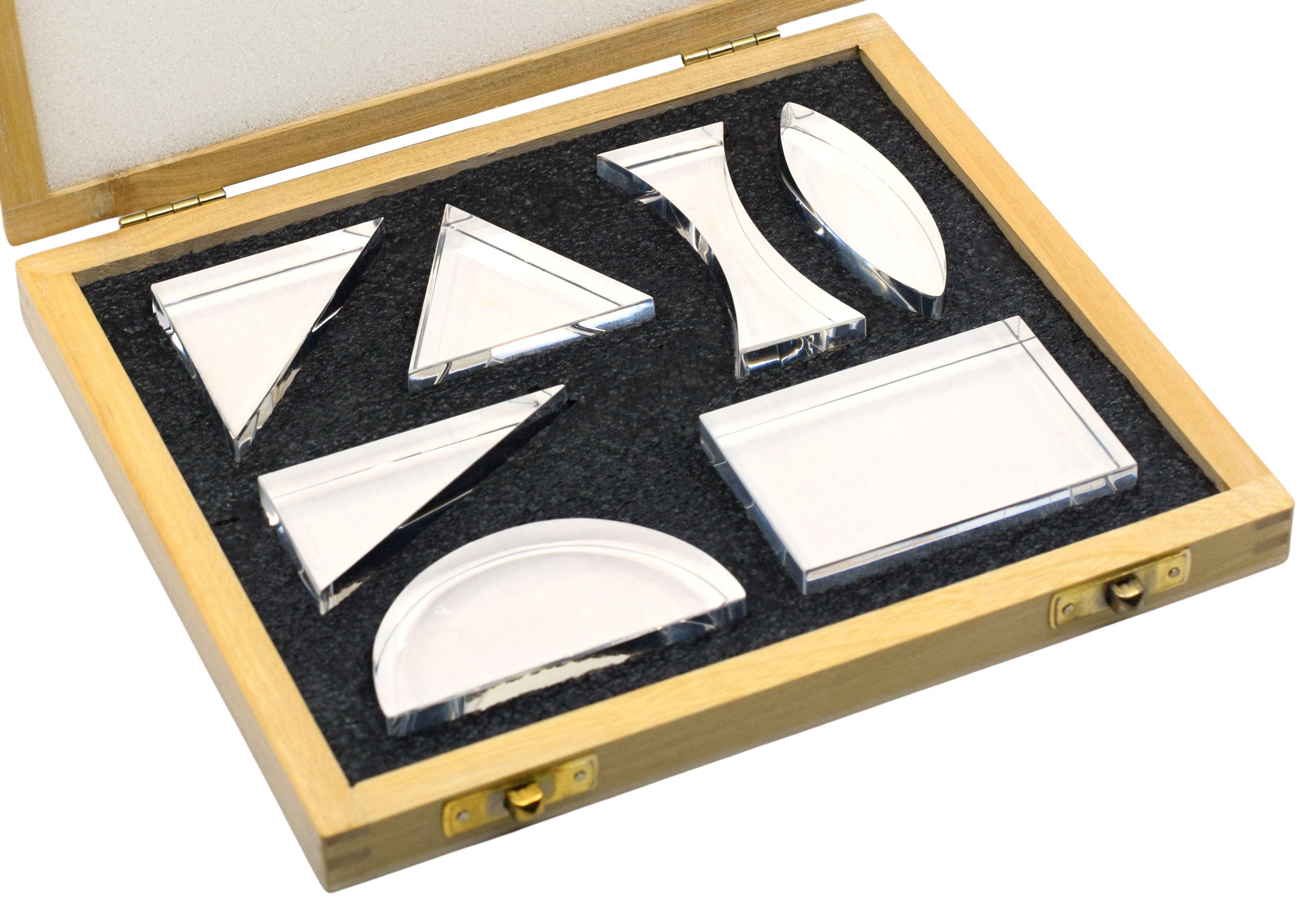 7-Piece Acrylic Blocks Set, 15mm Thick, with Wooden Storage