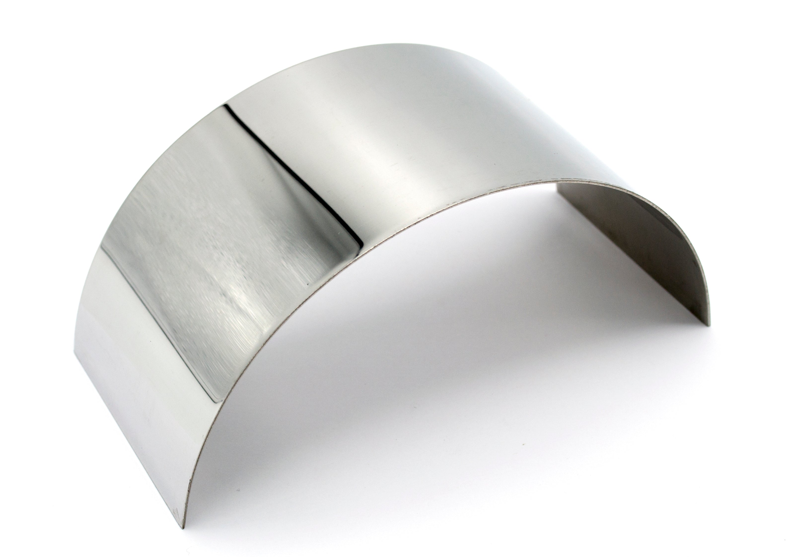 Convex Half-Cylinder Stainless Steel Mirror for Ray Box, 6.25 x 2.875"