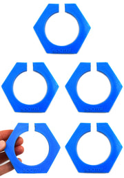 5-Pack Hexagonal ABS Plastic Cylinder Protectors, Fits 500mL Graduated Cylinders