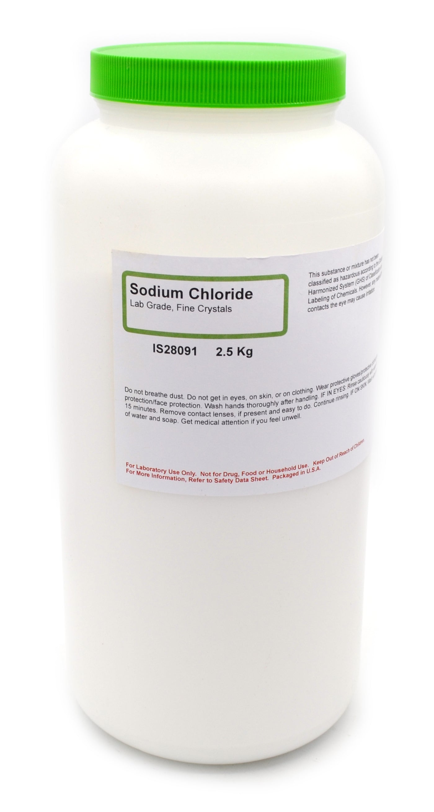 Laboratory Grade Fine Crystalline Sodium Chloride, 2.5kg