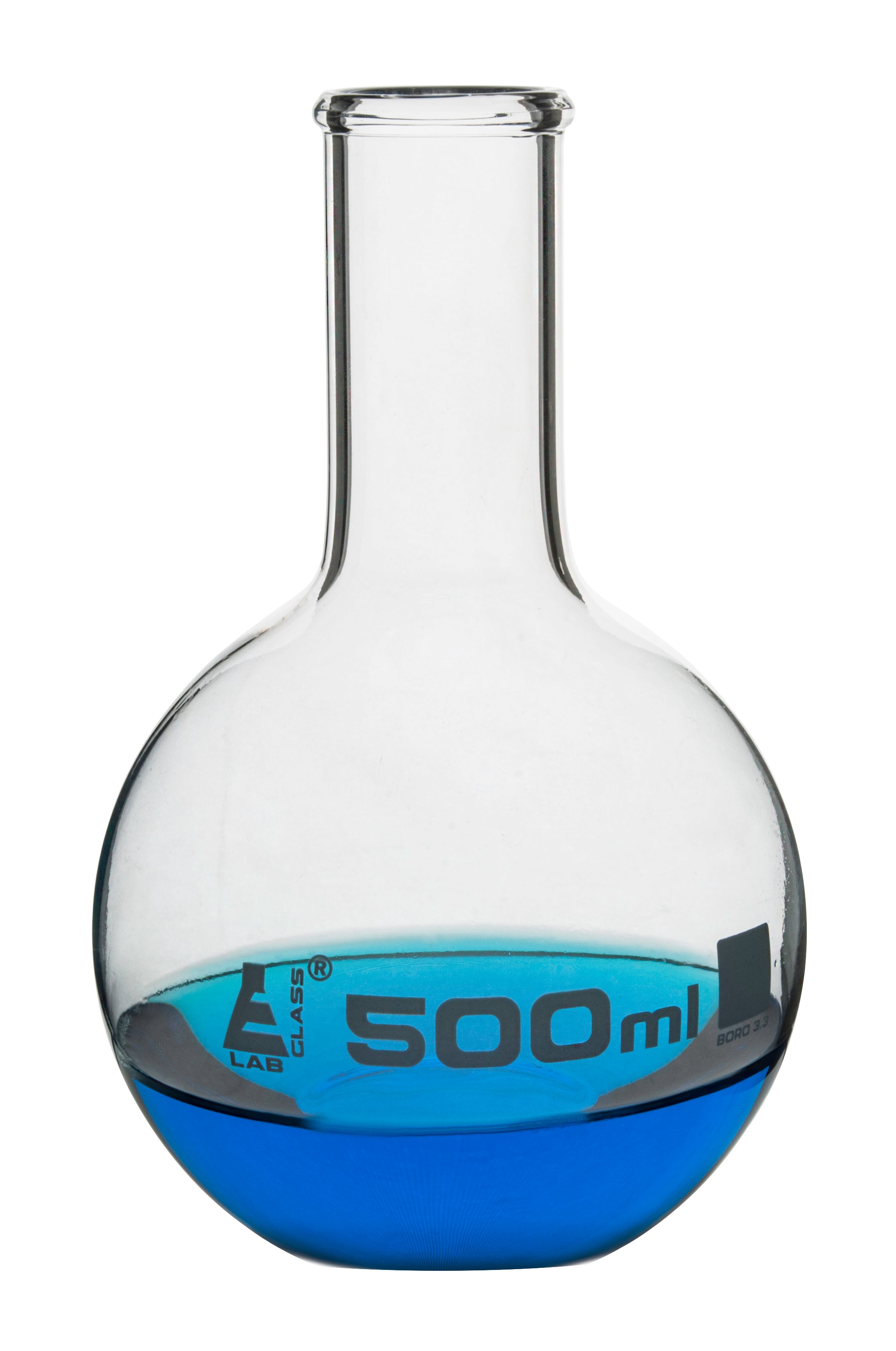 Narrow Neck Flat Bottom Borosilicate Glass Boiling Flask