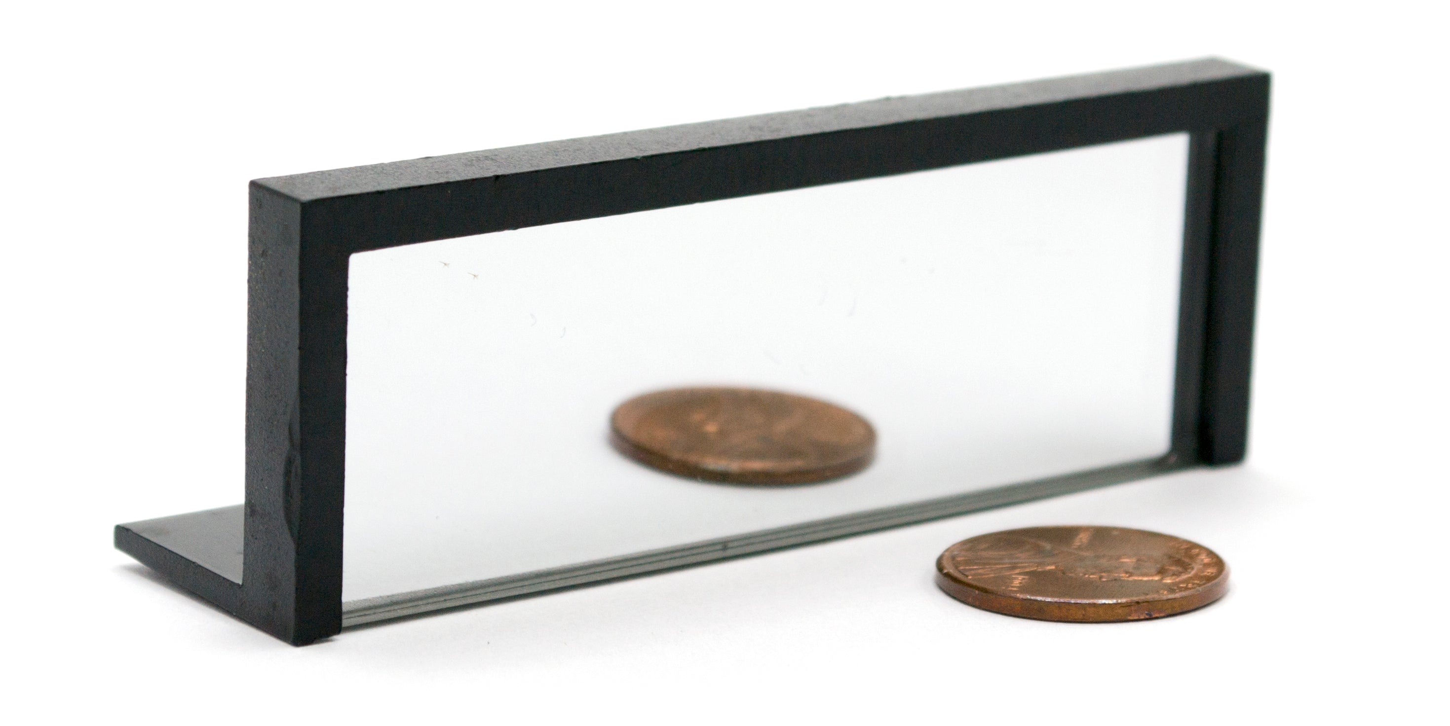Glass Rectangular Mirror on Plastic Stand, 2.8 x 0.93"