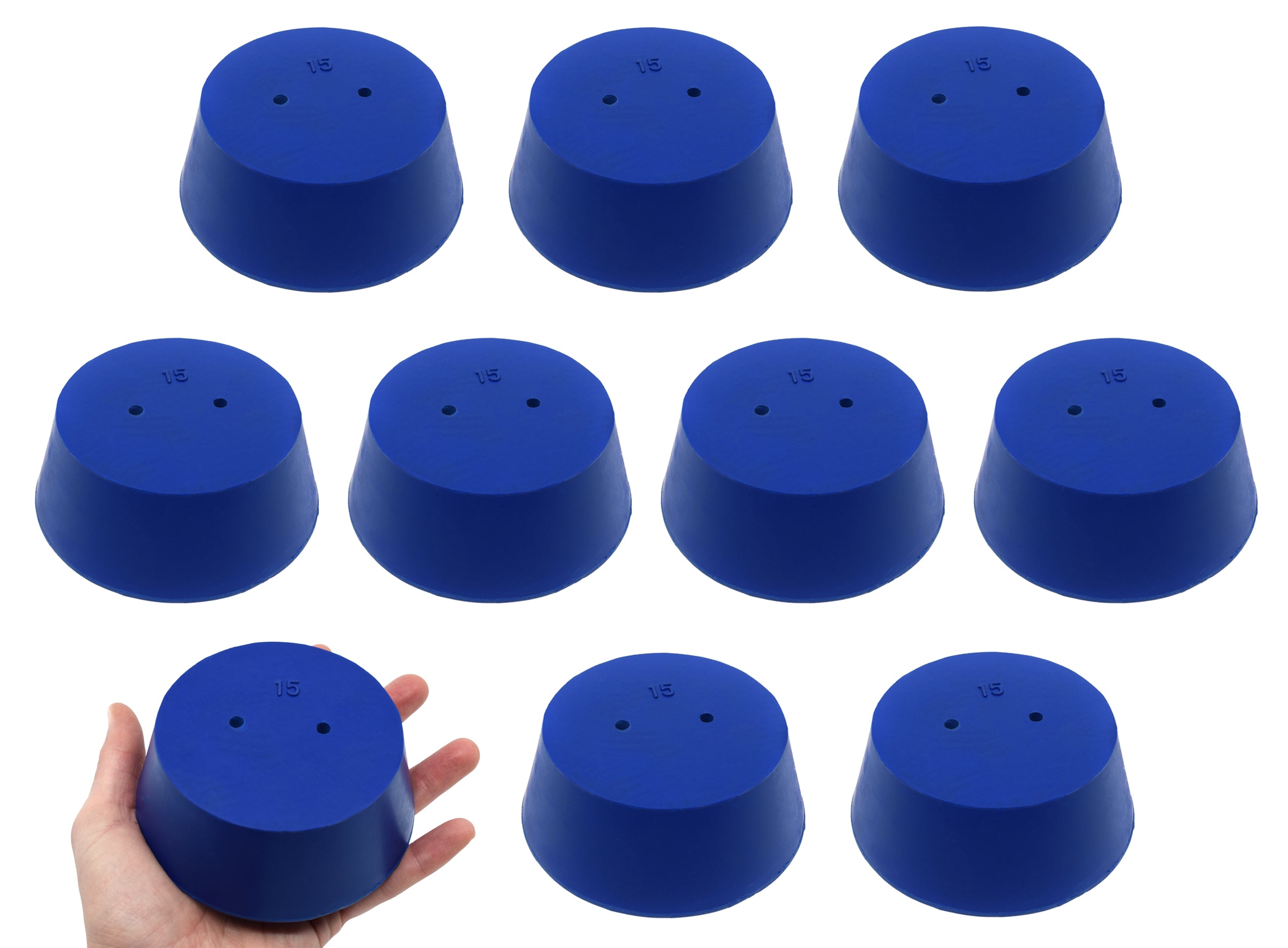 Neoprene Stopper with 2 Holes, 10-Pack