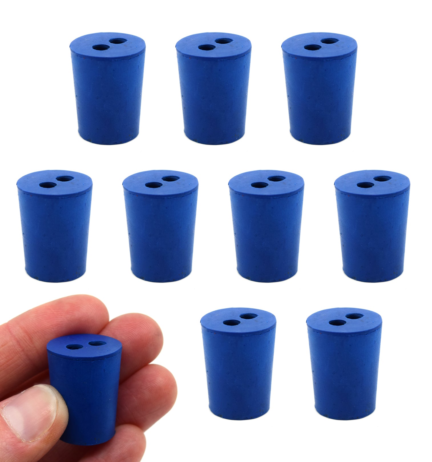 Neoprene Stopper with 2 Holes, 10-Pack