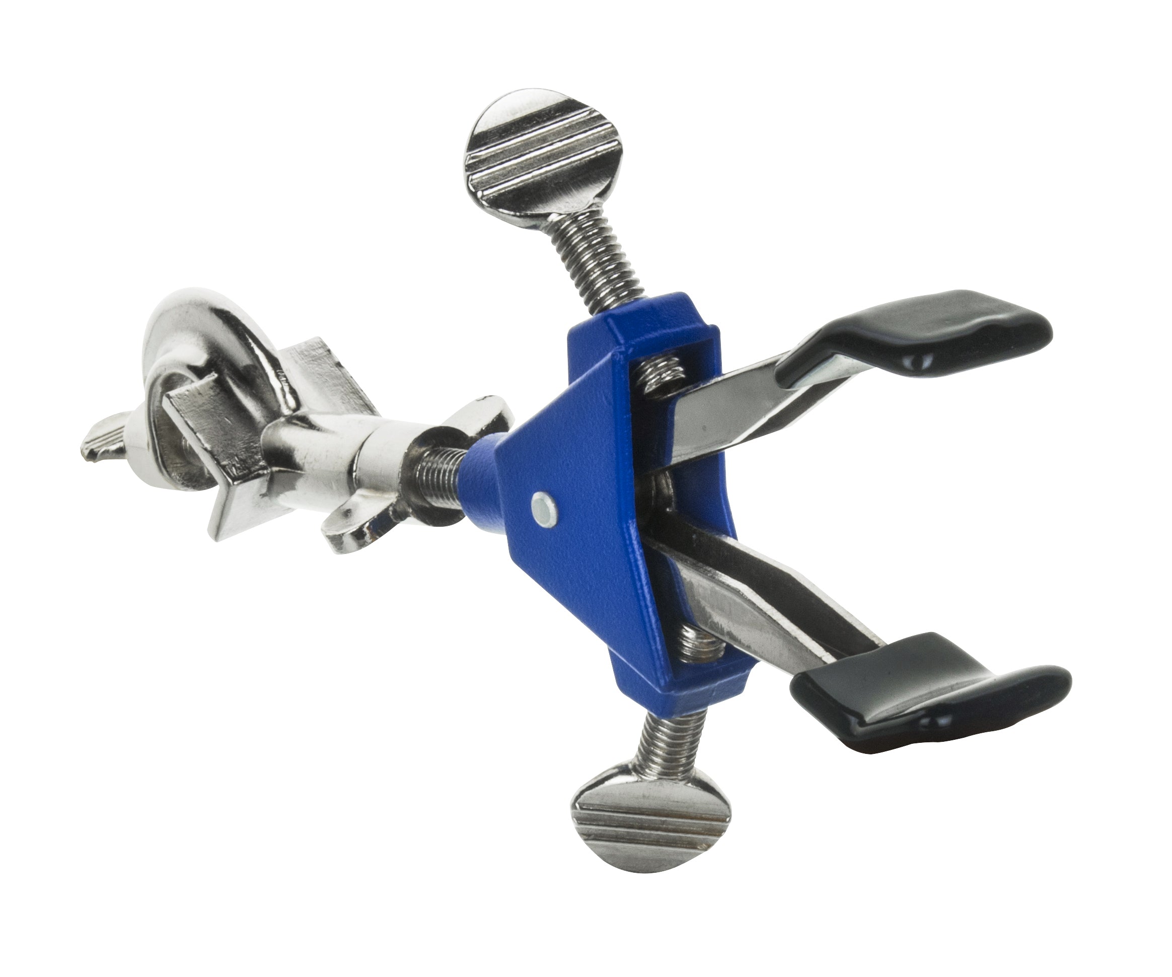 2-Prong Vinyl-Coated Spring-Loaded Clamp with Swivel Boss Head, 2.75" Max